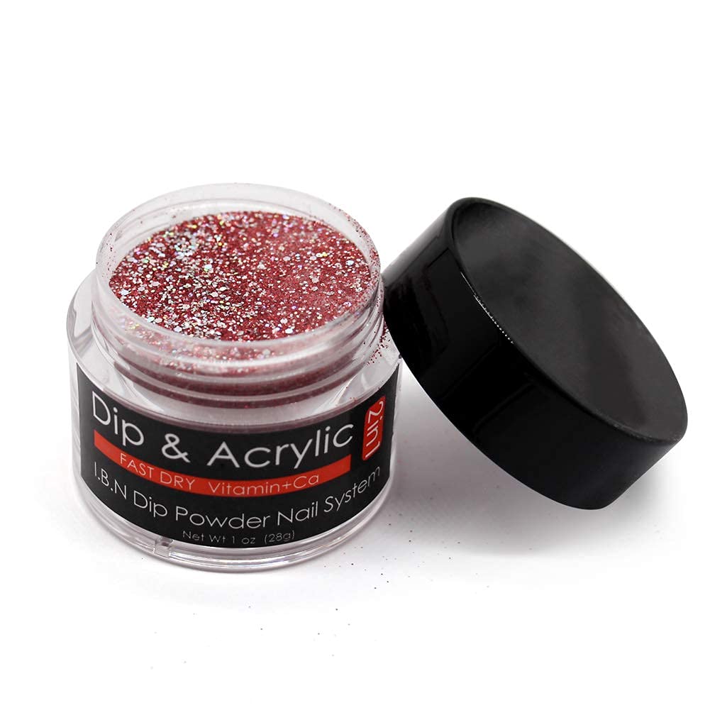 Red Glitter Dip Powder with Vitamin Calcium - Salon Quality Fine Nail Art Powder for DIY French Manicure at Home | Odor-Free, Long-Lasting, No UV Lamp Needed (100g) | Perfect for Parties, Weddings & Everyday Nail Care
