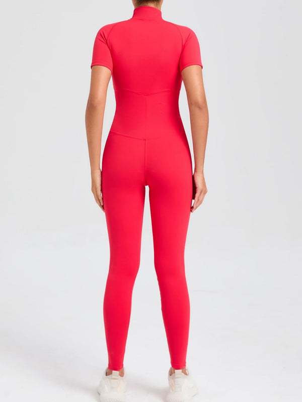ZASUWA Women's Stand Collar Zipper Jumpsuit - Stylish One-Piece Outfit for Casual Wear, Office, and Evening Events