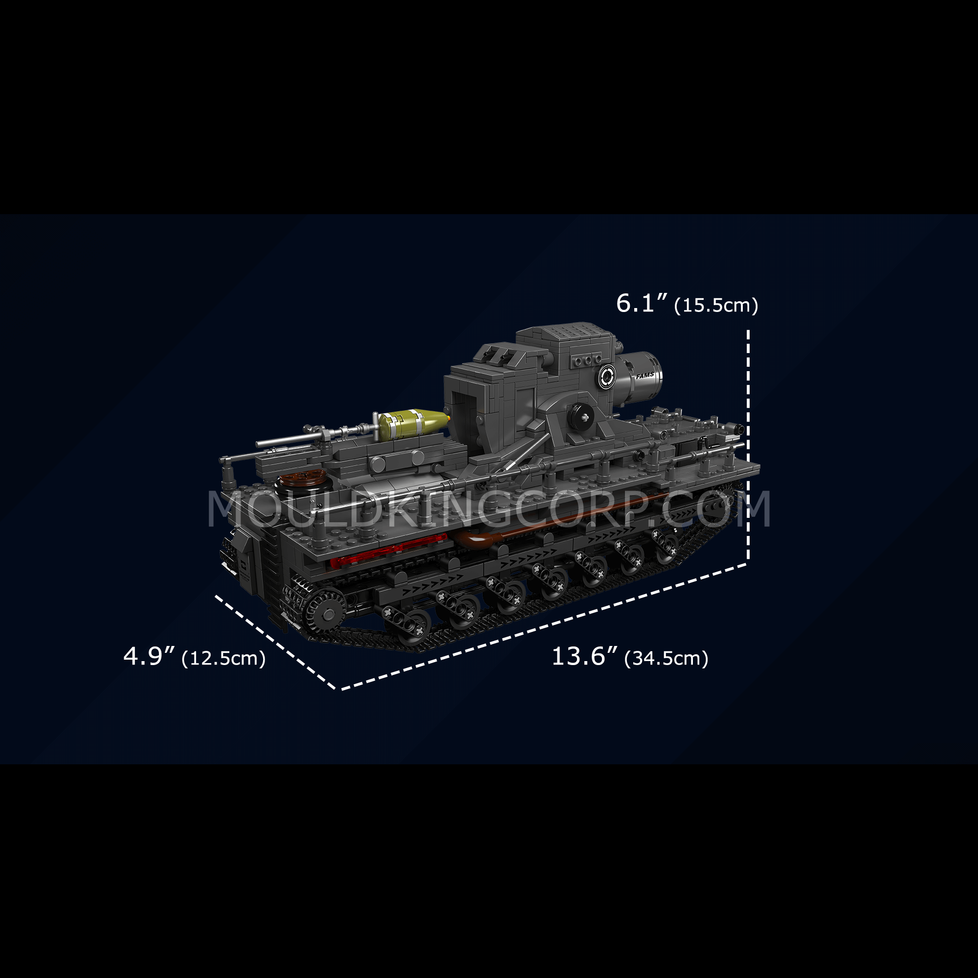 Mould King 20028 Remote Control Karl Mortar Tank Building Kit - 1,648 Pieces STEM Toy for Adults & Kids | Military Model Collection, DIY Engineering Project, Gift for Tank Enthusiasts