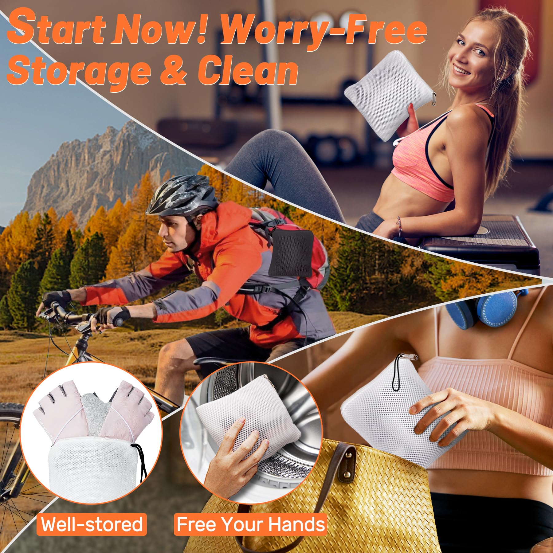 5-in-1 Workout Gloves for Men & Women - Breathable Weight Lifting Gloves with Anti-Slip Grip, Detachable Wrist Support & Mesh Storage Bag - Perfect for Gym Training, CrossFit, Powerlifting & Home Workouts