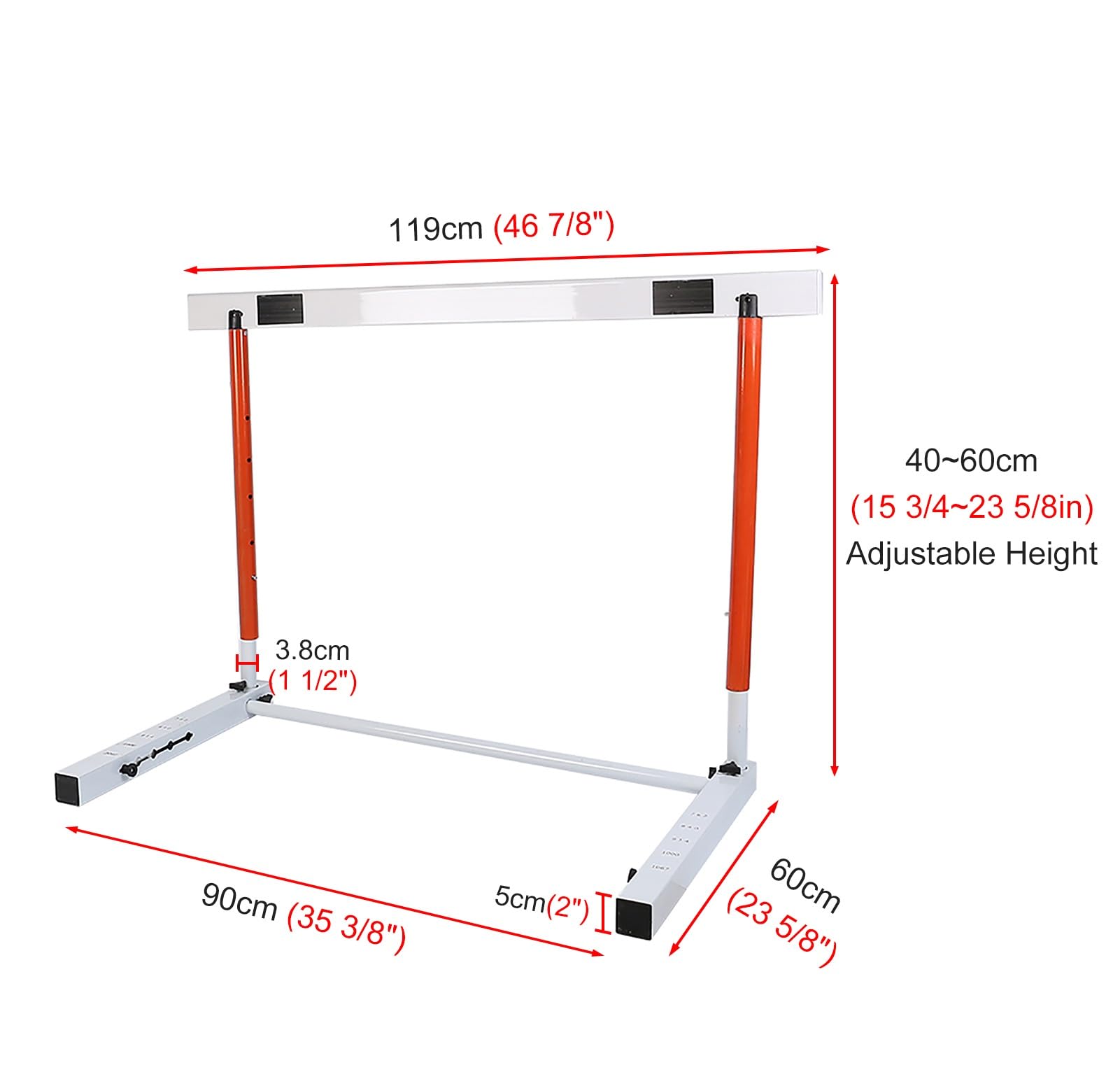 Adjustable Track and Field Hurdles for Team Training - 40-60cm Height Sports Practice Equipment for Agility Workouts - Easy to Assemble Track Hurdles for Sprinting, Football, and Fitness Training