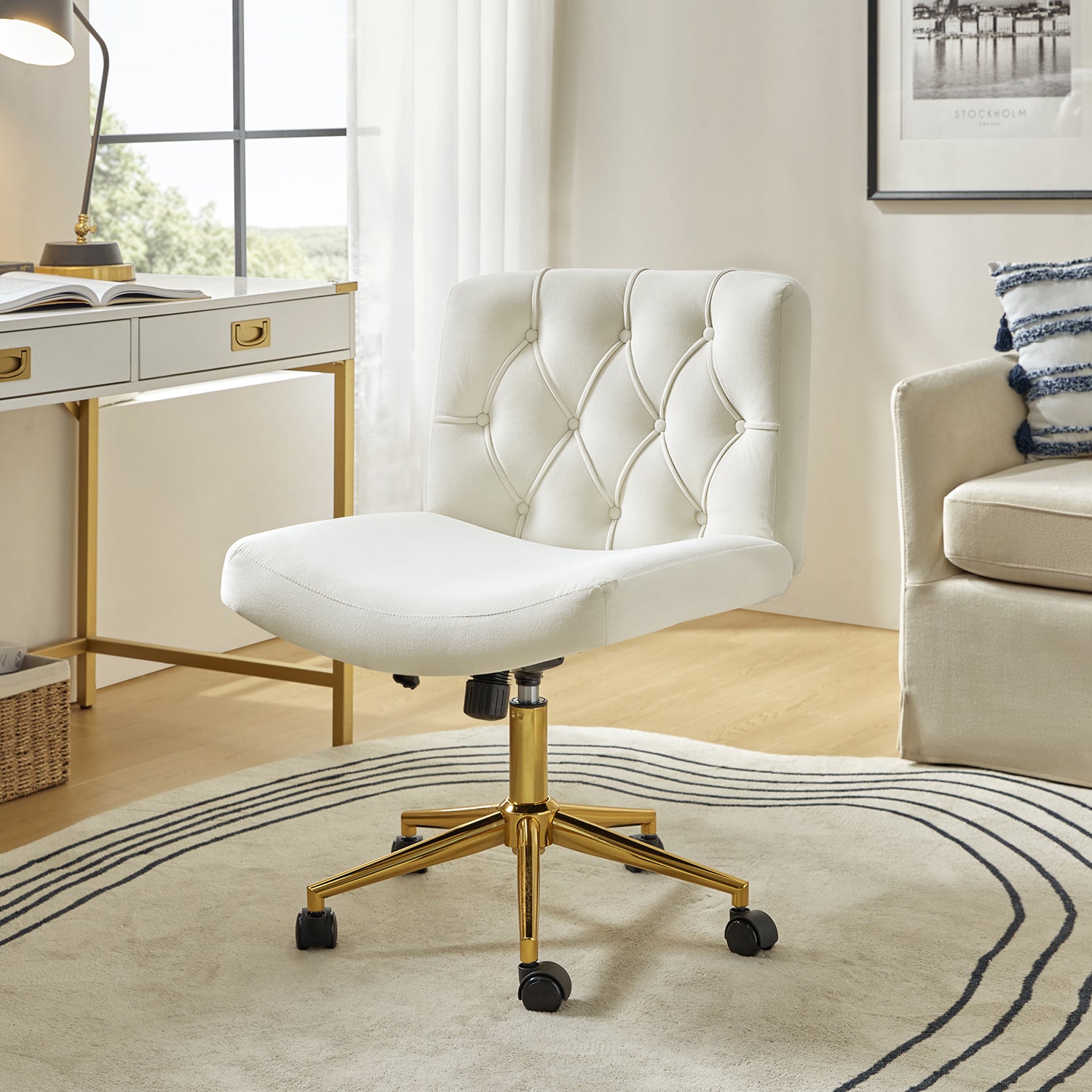 Norm Modern Flannel Adjustable Office Chair - Ergonomic Desk Chair for Home & Office Workspace, Perfect for Long Hours of Sitting
