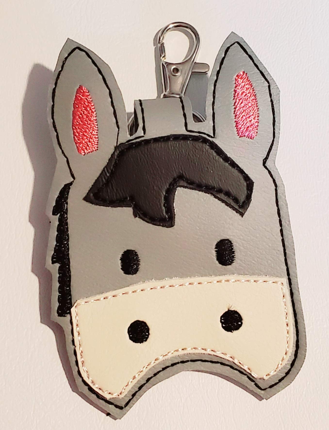 Donkey Hand Sanitizer Holder Keychain - Cute Animal Shaped Sanitizer Clip for Purse, Backpack & Keys | Perfect for Travel, Office & School Hygiene