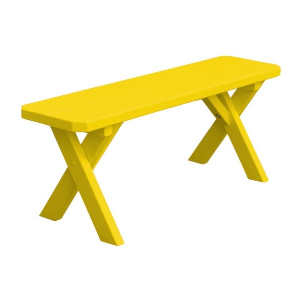 Yellow Pine Picnic Cross-Leg Bench - Outdoor Wooden Folding Bench for Patio, Garden, Camping & Picnics | Rustic Natural Wood Furniture for Backyard, Deck & Porch