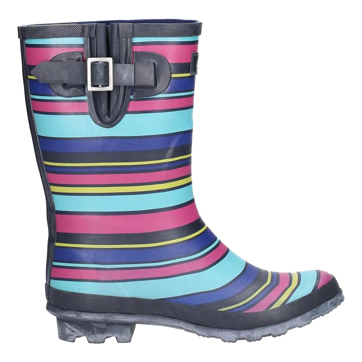 Women's Waterproof Mid Calf Wellington Boots - Elasticated Comfort Rain Boots for Gardening, Hiking & Outdoor Activities
