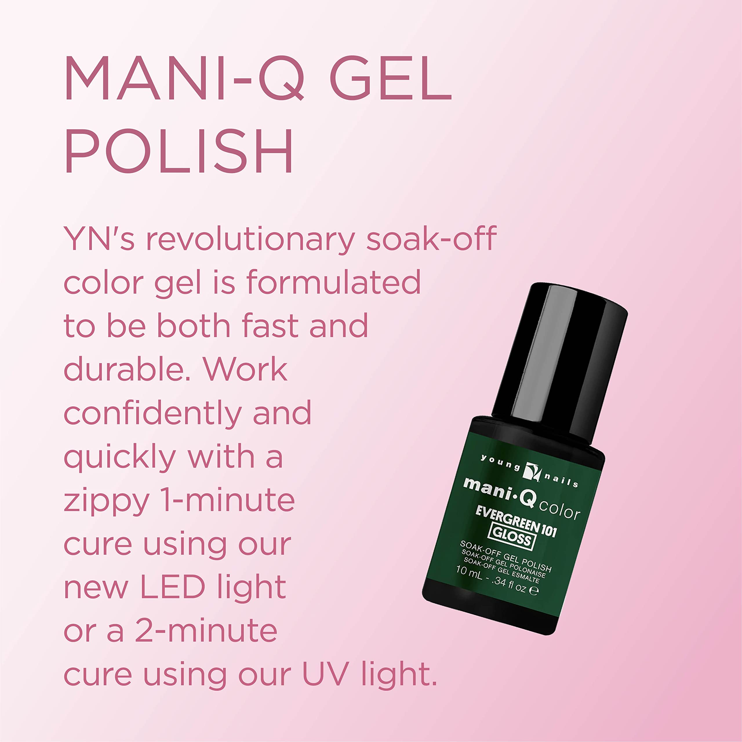 Young Nails Mani-Q Gel Polish - Long-Lasting Color Gel for Natural & Artificial Nails | LED/UV Cured, Soak Off Formula (0.34 fl oz) | Perfect for Salon Professionals & DIY Nail Art at Home