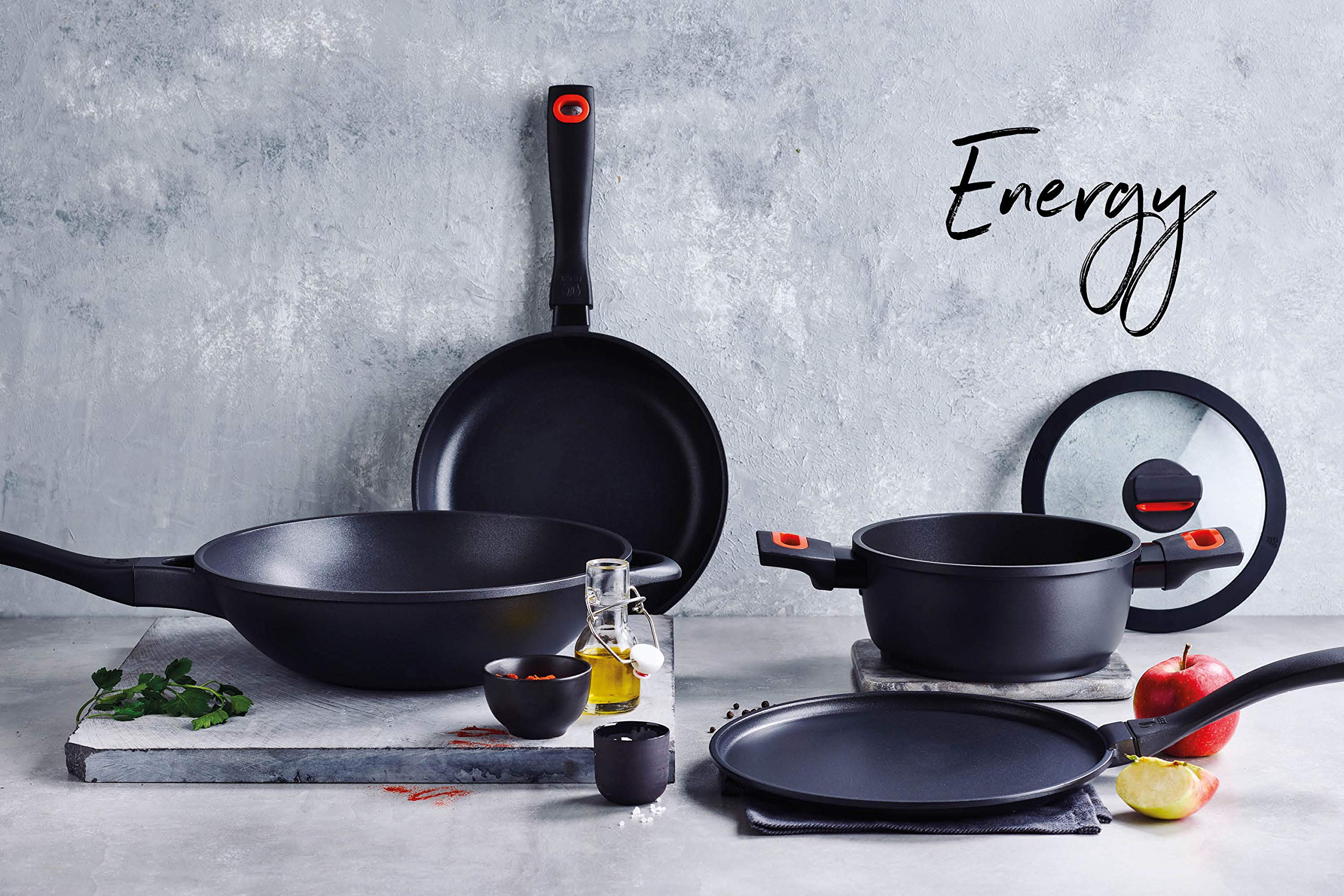 Beka 13527264 26cm Black Energy Cast Aluminum Frying Pan - Nonstick Skillet for Sauteing, Frying & Cooking Perfect Pancakes