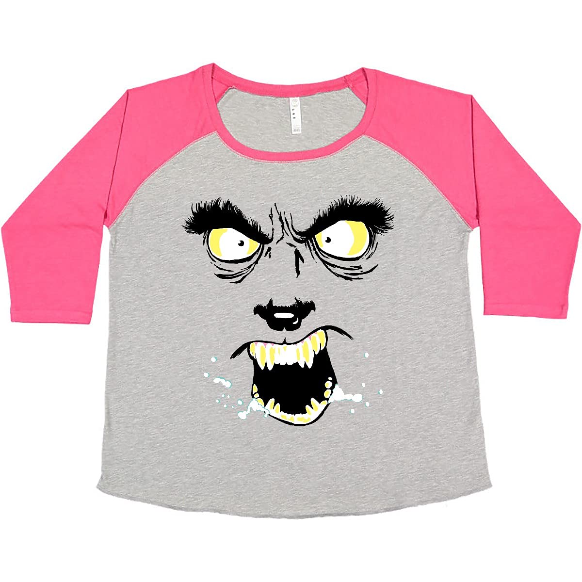 Inktastic Monster Faces Wolfman Women's Plus Size T-Shirt - Funny Graphic Tee for Halloween, Cosplay & Casual Wear - Soft Cotton Comfort Fit T-Shirt for Women