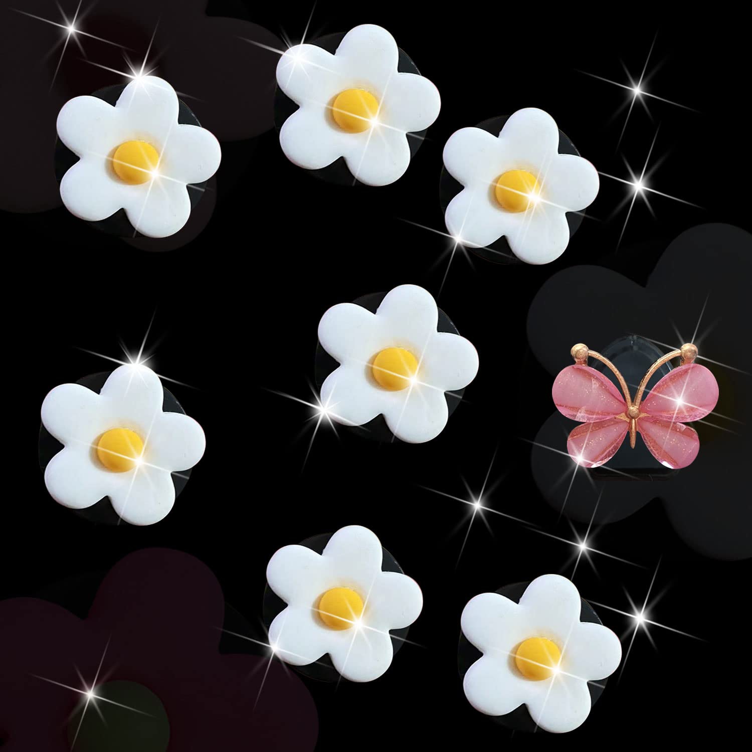 9 Pcs Daisy Air Vent Clips - Floral Car Air Freshener Vent Clips, Car Diffuser & Decor Accessories for Women (White) | Perfect for Freshening Your Car, Office, or Home