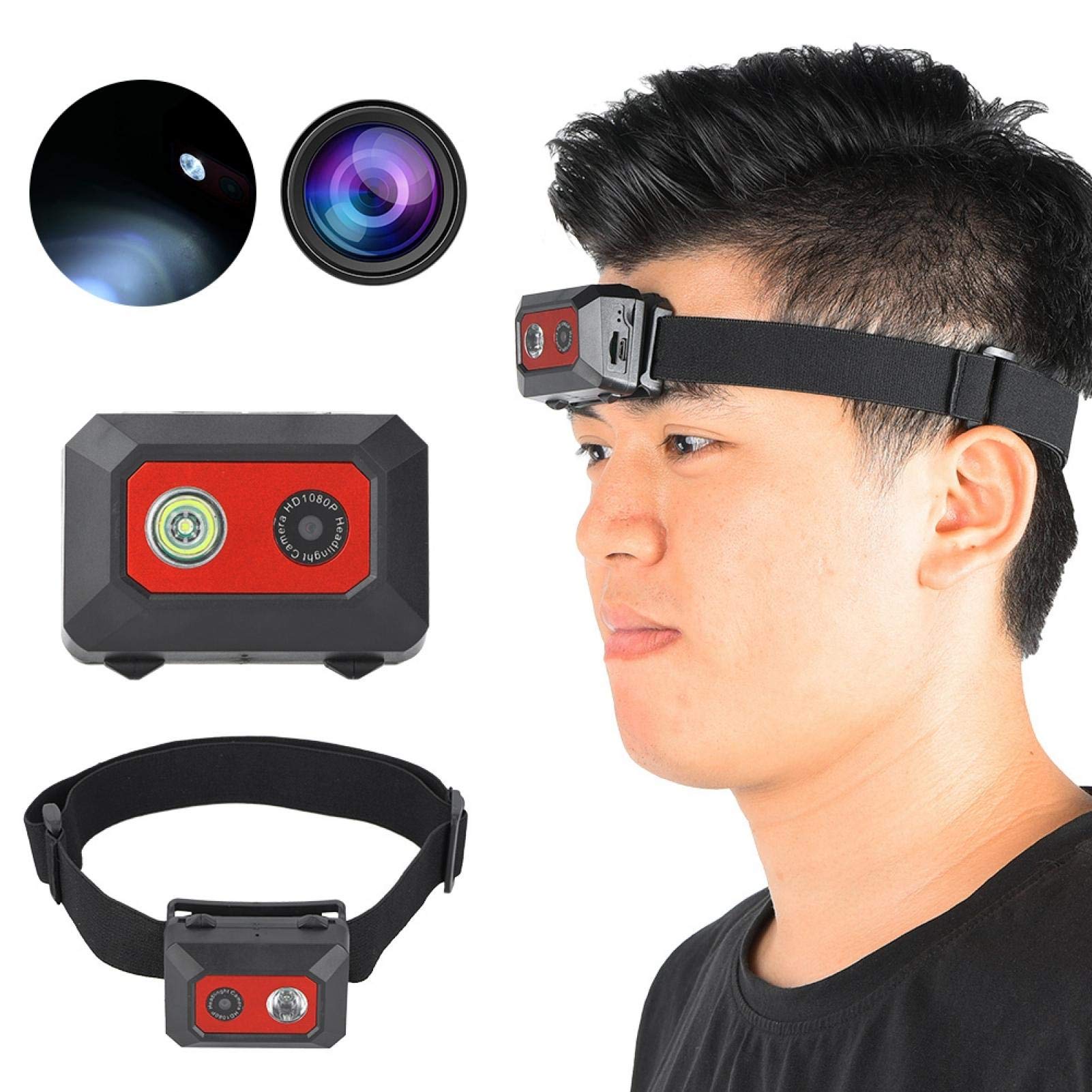 VBESTLIFE F18 Night Vision Sports Camera - 1080P HD Head Mounted Action Camera with LED Light for Outdoor Adventures, Cycling, Hiking & Emergency SOS (5-10M Range) - Perfect for Nighttime Recording & Travel Vlogging