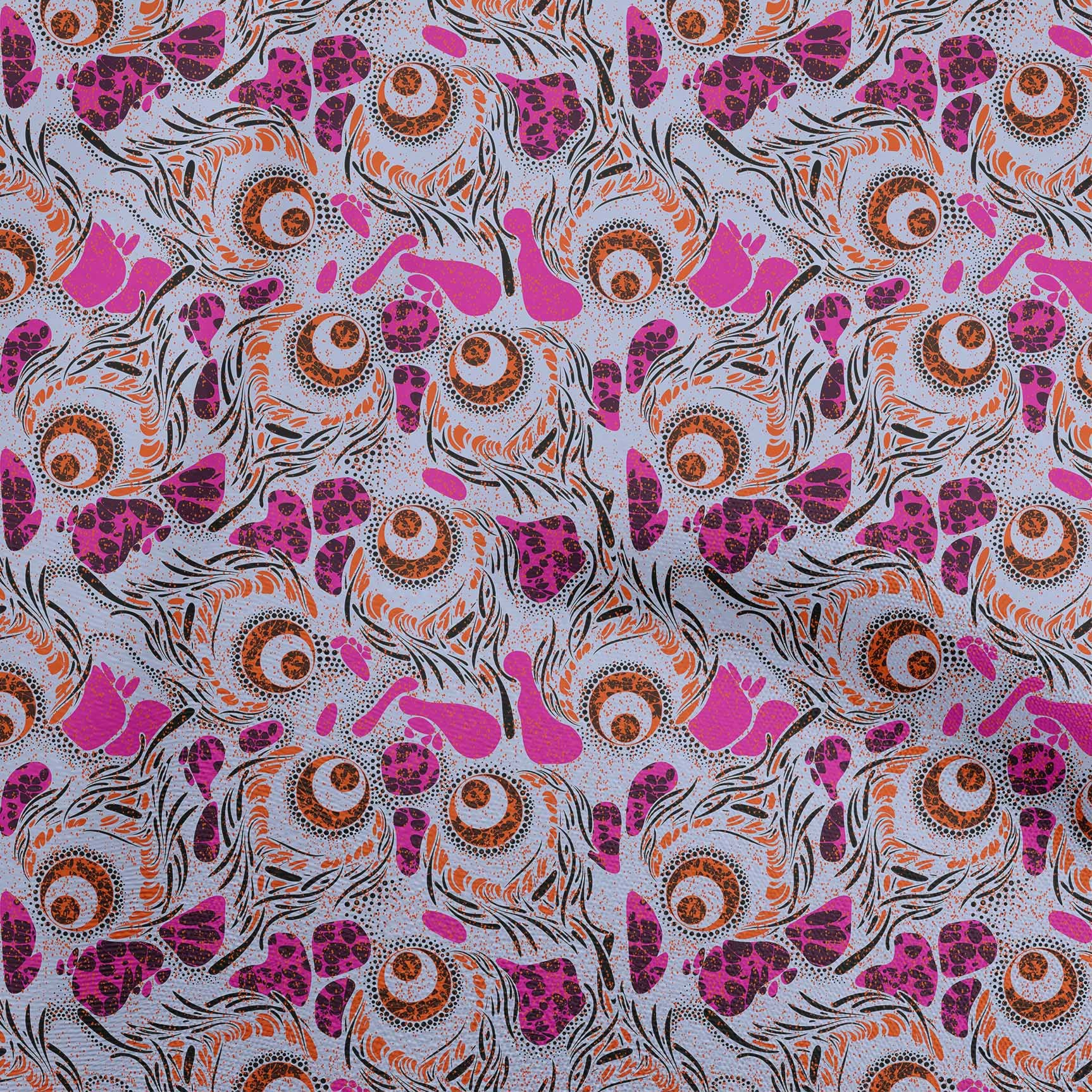 oneOone Georgette Viscose Pastel Purple Fabric - 42 Inch Wide Printed African Sewing Material by The Yard for DIY Clothing, Dresses, Scarves & Home Decor Projects