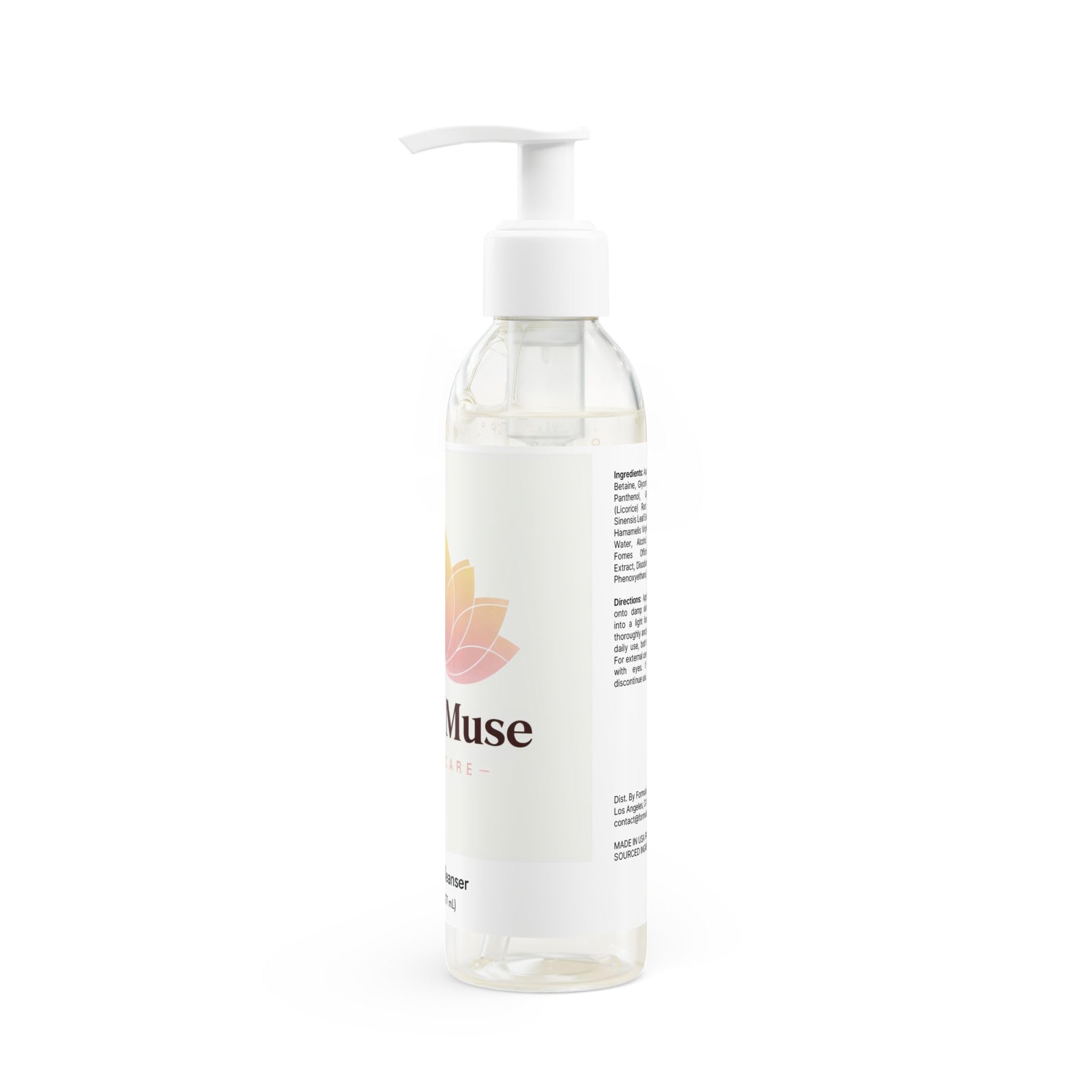 Glow Muse Gentle Face and Body Cleanser - 6oz Vegan, Paraben-Free, Sulfate-Free Skincare for Sensitive Skin | Daily Cleansing for Face, Body & Makeup Removal