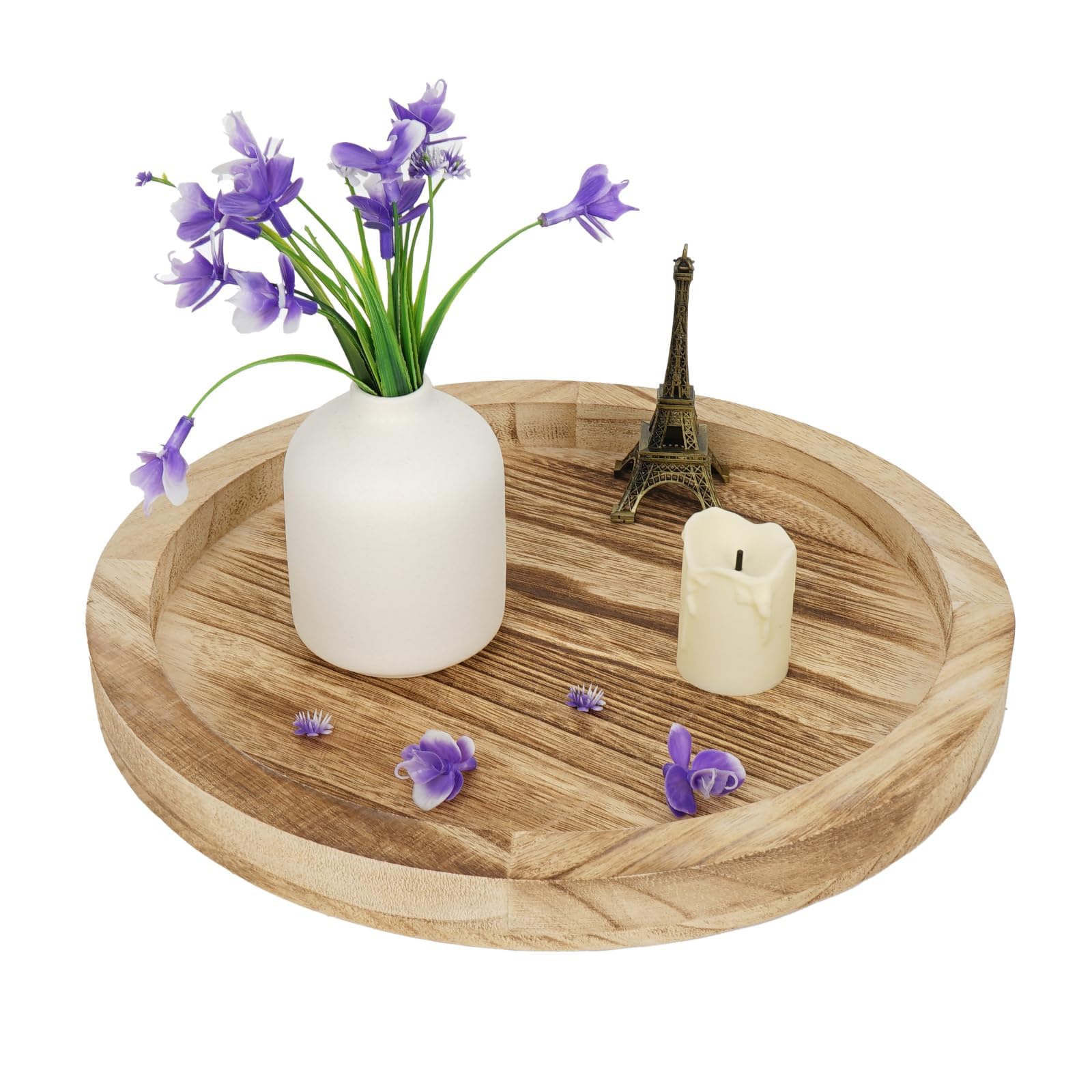 Round Wooden Serving Tray - 11