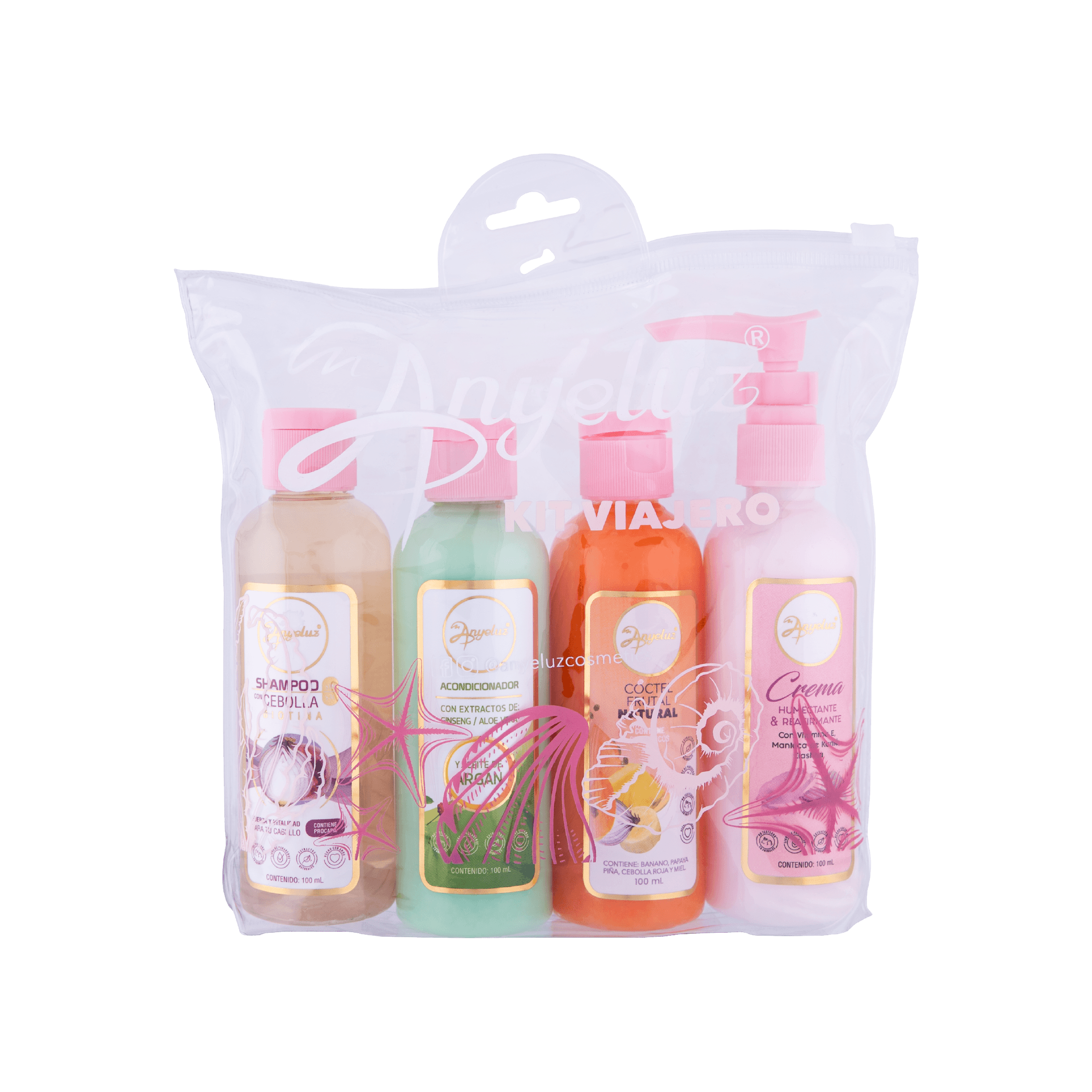 Anyeluz 100ml Travel Kit - Compact & TSA Approved Toiletries Set for Airplane Carry-On | Perfect for Vacations, Business Trips & Weekend Getaways