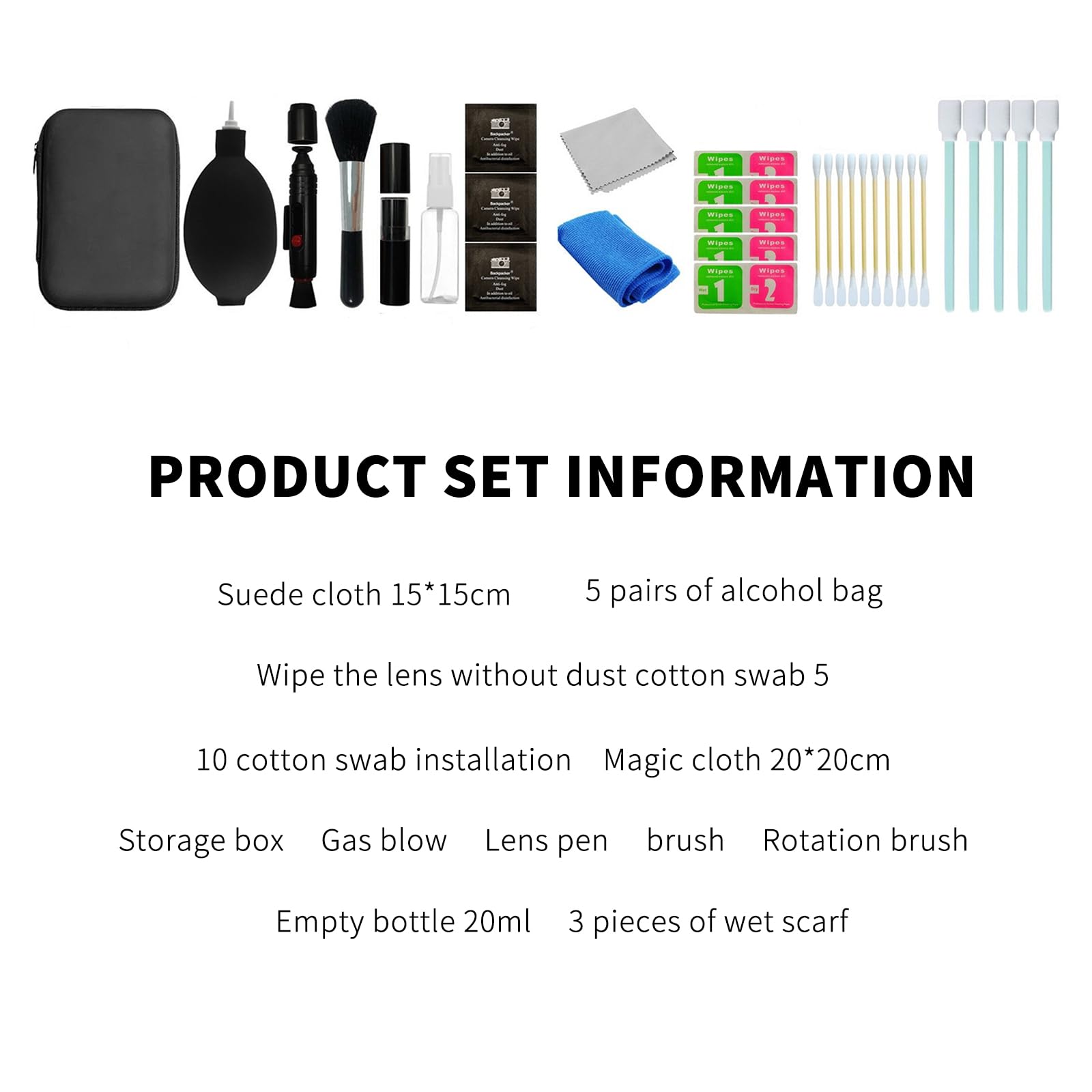 **12-in-1 Universal Camera Cleaning Kit for Digital Camera Lens, Phone, Keyboard & Computer – Includes Cleaning Solution, Brush, Microfiber Cloth, Air Blower, Lens Pen – Perfect for Travel, Home & Office Use**