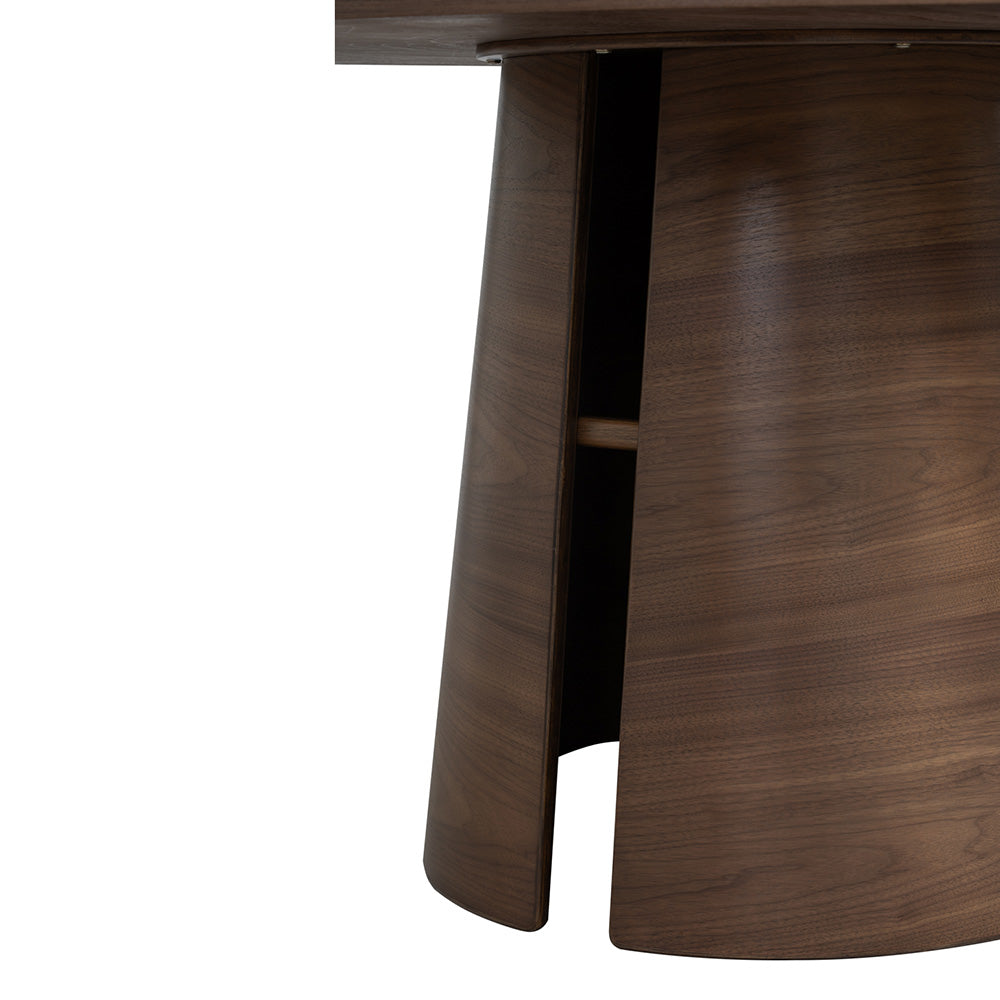 OKARA 47 Inch Round Dining Table - Solid Walnut Wood - Perfect for Kitchen, Dining Room & Small Spaces
