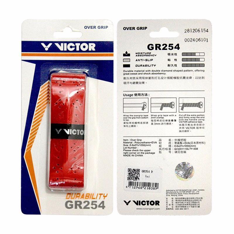 Victor GR254 Tennis Overgrip - Premium Cushioning & Sweat Absorption for Enhanced Grip & Comfort - Perfect for Tennis, Badminton & Racquetball Players
