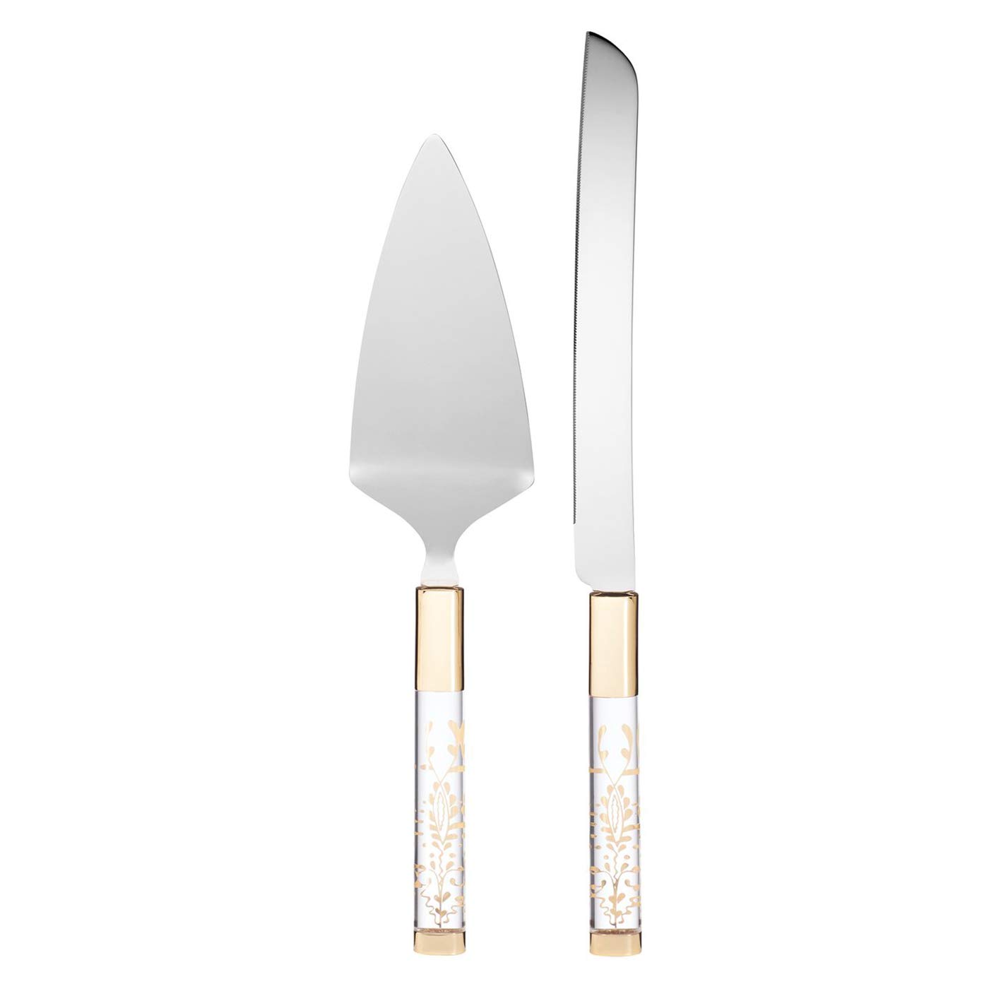 Lenox Bridal Personalized Opal Innocence Flourish Wedding Cake Cutting Set - Custom Engraved Cake Knife & Server Set for Bride & Groom - Perfect Wedding Gift & Accessory for Ceremonies, Receptions & Anniversaries