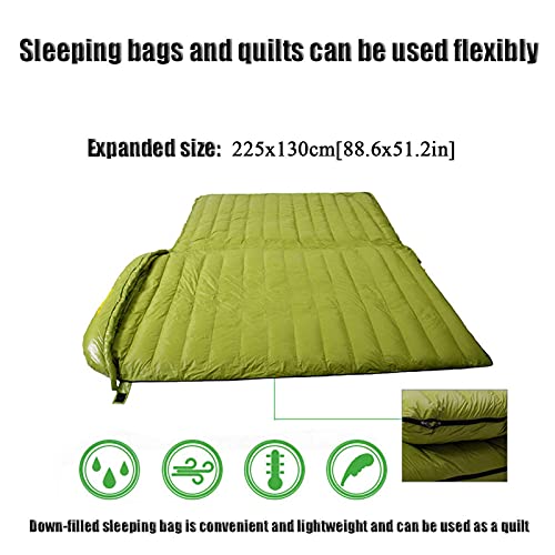 Ultra Lightweight 800g Goose Down Sleeping Bag for Adults - Double Sleeping Bag for Winter Camping & Hiking - Waterproof & Compact Outdoor Gear for Backpacking, Mountaineering & Extreme Cold Weather