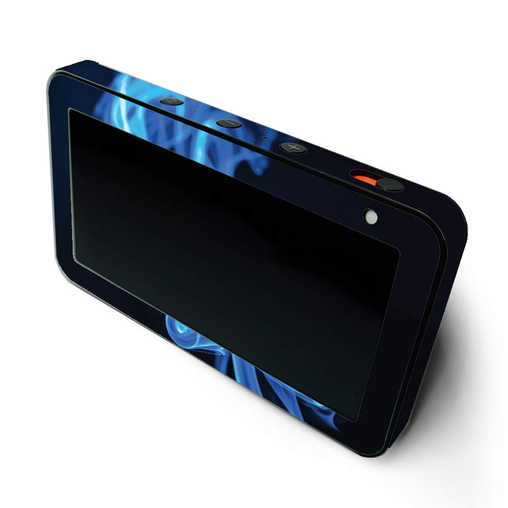 MightySkins Protective Vinyl Wrap for Amazon Echo Show 5 (1st & 2nd Gen) - Blue Flames Design | Easy to Apply & Remove | Made in USA | Perfect for Home & Office Decoration