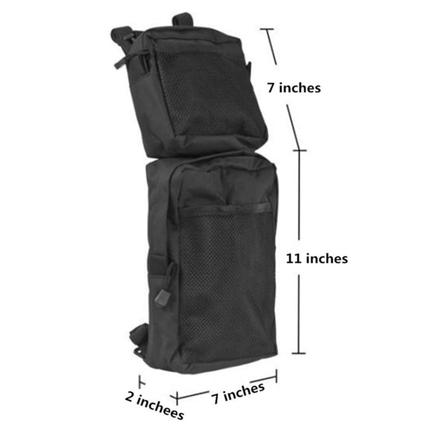 Universal ATV/UTV Fender Cargo Storage Bags - Heavy Duty Waterproof Rear Tool Bags for Dirt Bikes & Motorcycles (2 Pack, Black, 18x7x2 Inches) - Perfect for Off-Road Adventures, Camping & Outdoor Gear Storage
