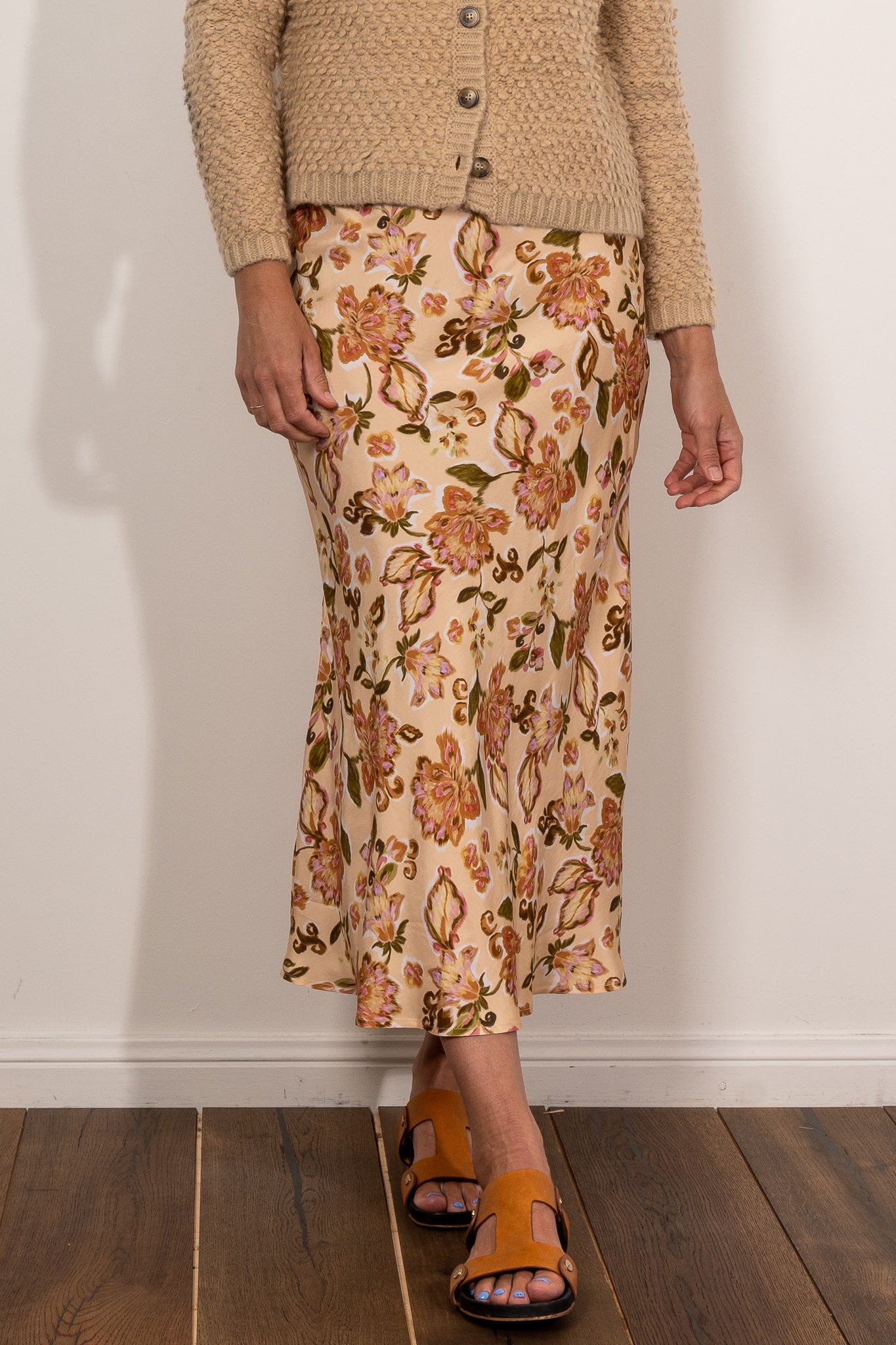 Kinney Leah Skirt - Women's Flowy Midi Skirt with Pockets | Perfect for Office, Date Night & Summer Outfits