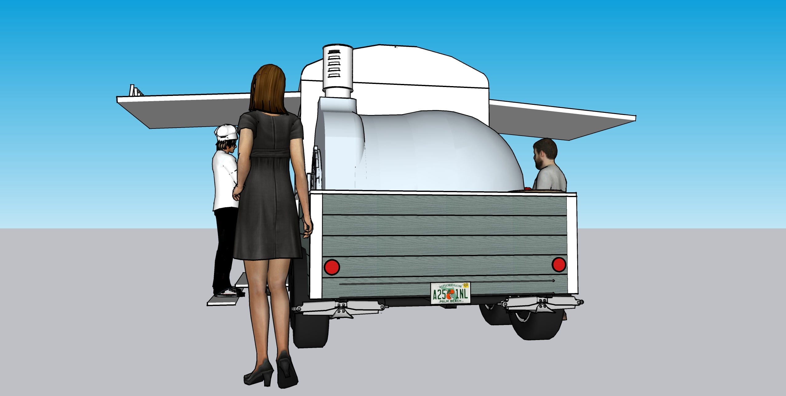 NAPOLI WORK AROUND 12FT Commercial Pizza Oven Trailer - Mobile Wood Fire Pizza Oven for Outdoor Catering, Food Trucks & Events