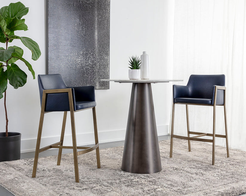 Bernadette Barstool - Modern Kitchen Counter Stool with Back Support & Swivel Base - Perfect for Breakfast Bars, Kitchen Islands & Home Decor