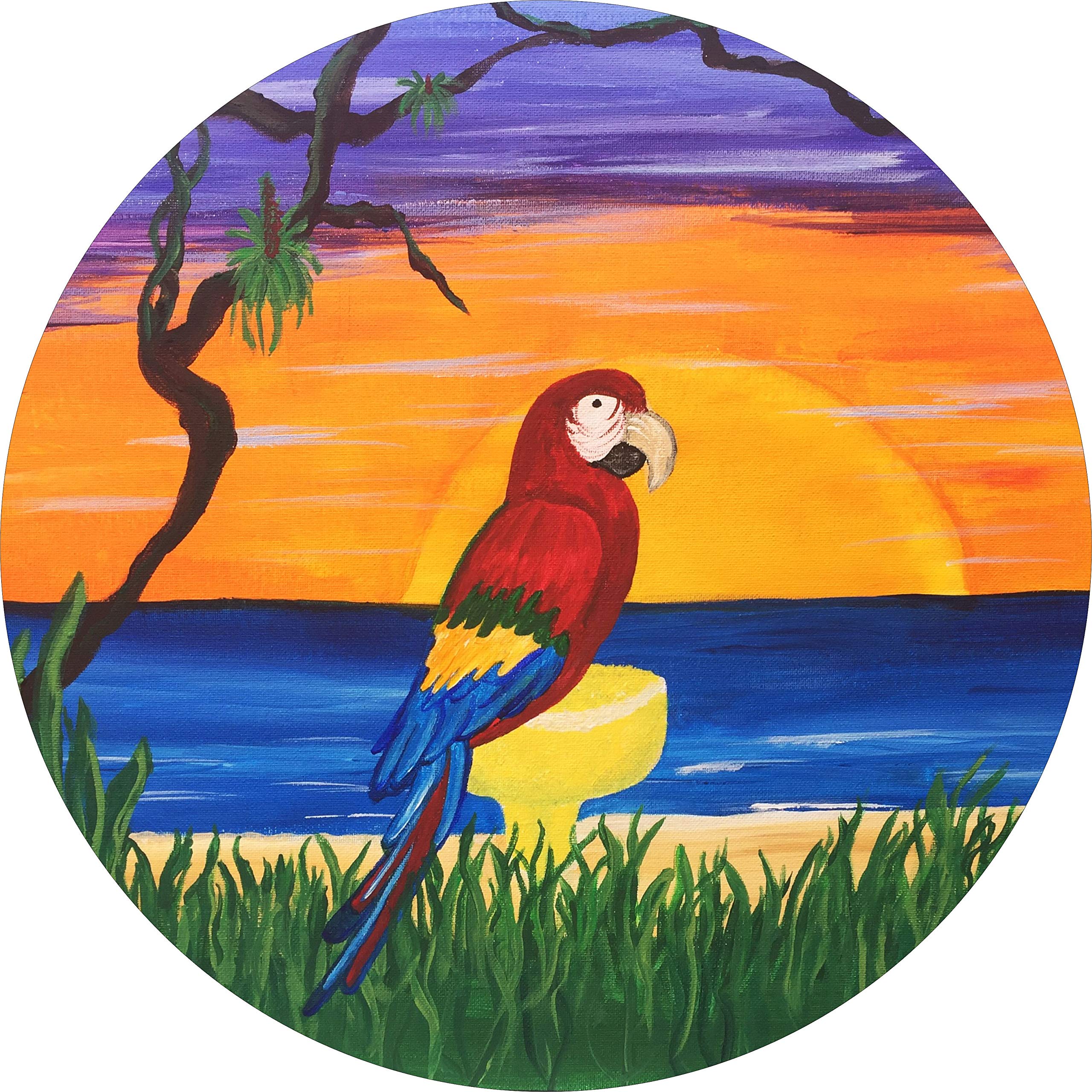 Parrot Margarita Beach-Themed Spare Tire Cover for Camper, RV, Motorhome, 4x4 & SUV - Waterproof & UV-Resistant - Perfect for Road Trips & Outdoor Adventures