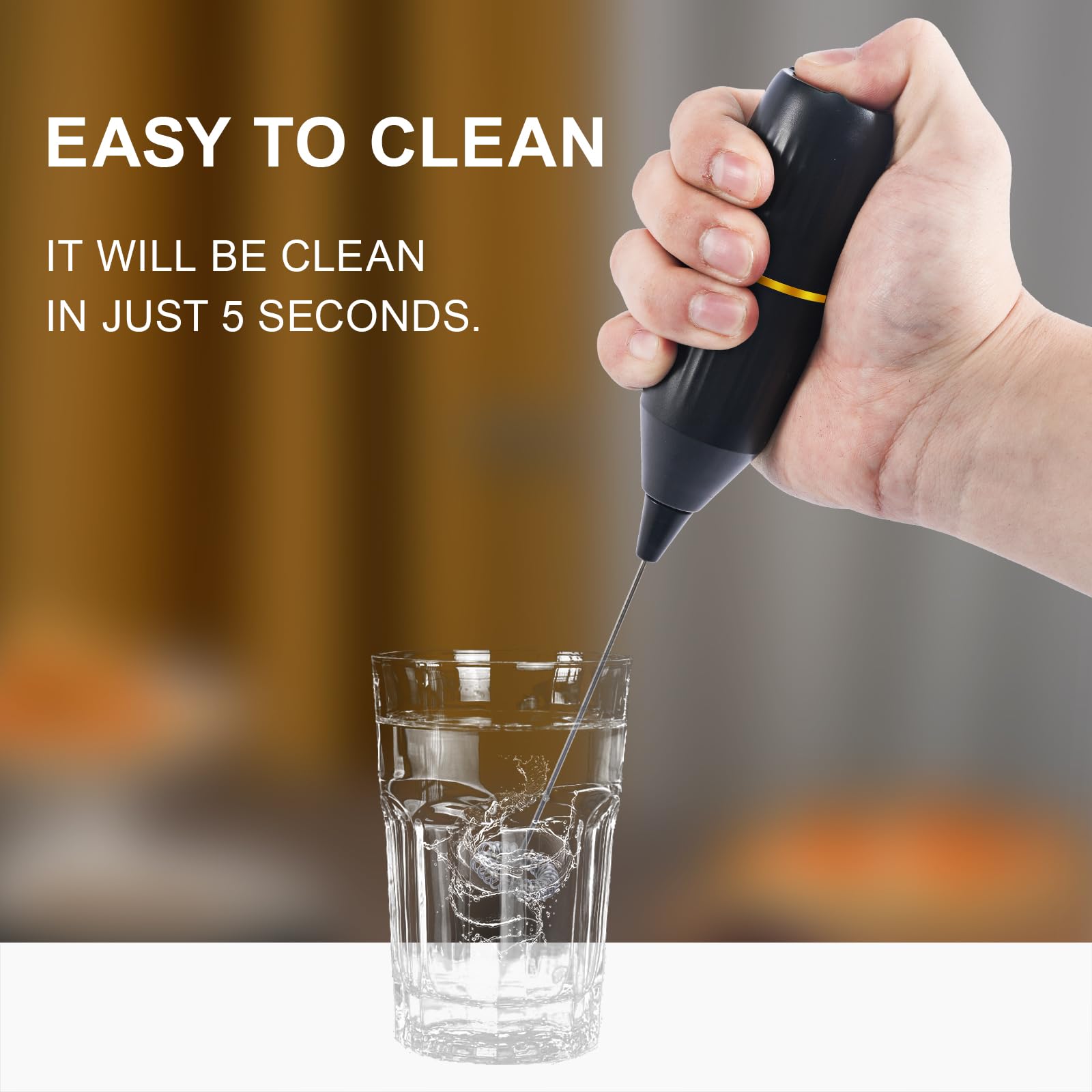 Premium Handheld Milk Frother 2-Pack - Electric Drink Mixer & Foam Maker for Coffee, Latte, Cappuccino, Matcha, Hot Chocolate - Perfect for Home Barista, Coffee Shops & Kitchen Use (Black) - Ideal Coffee Accessories Gift Set