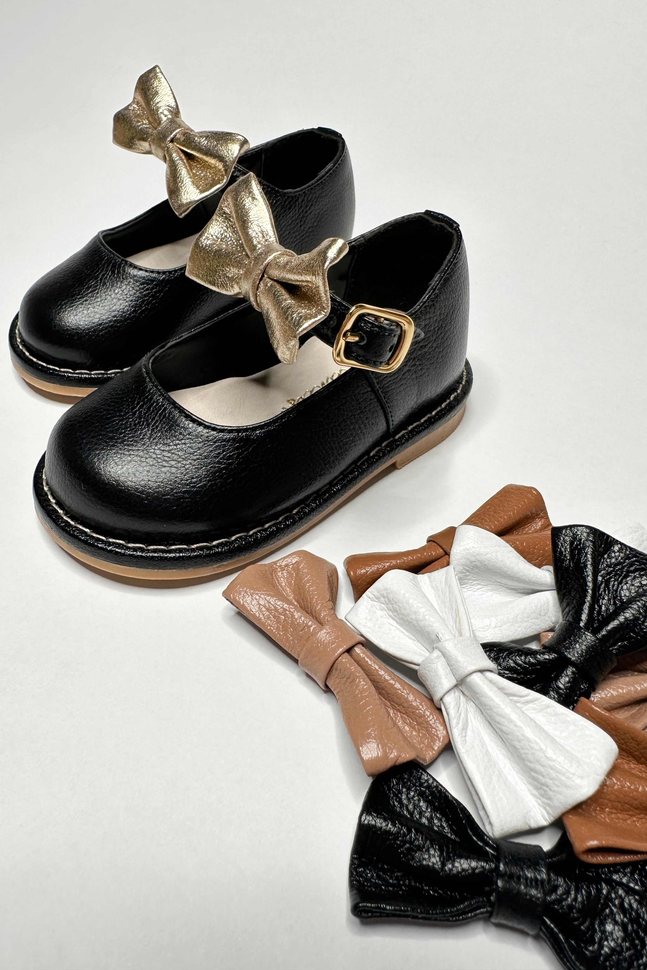 Beth Black Leather Bow Shoes for Women - Elegant & Comfortable Formal Flats - Perfect for Office, Weddings & Special Occasions