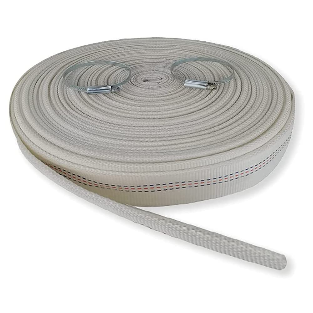 1.5 Inch Flat Discharge Water Pump Hose - 99ft Fire & Irrigation Hose with Connectors | Durable Firefighting & Agricultural Water Transfer Solution for Emergency & Farm Use