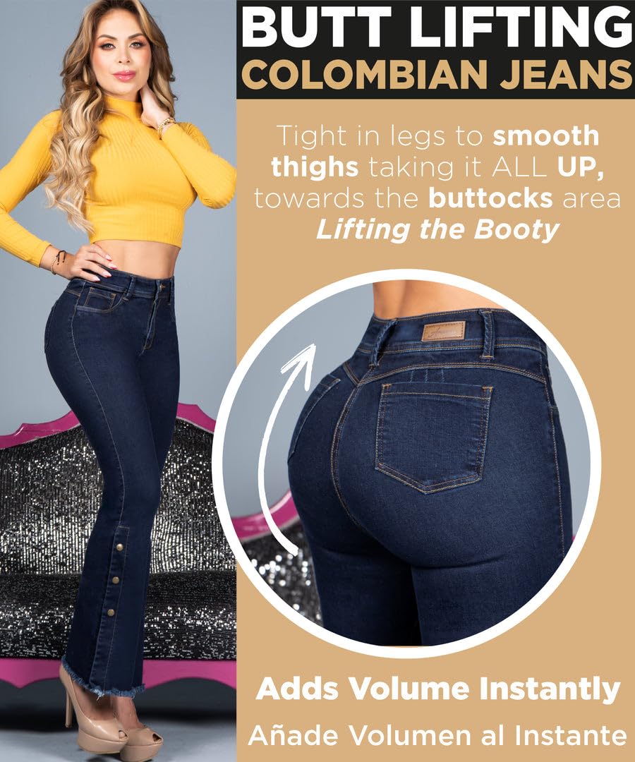 Colombian Butt Lifting Jeans for Women - Boot Cut Denim Pants with Sculpting Fit | Perfect for Night Out, Date Night & Body Confidence