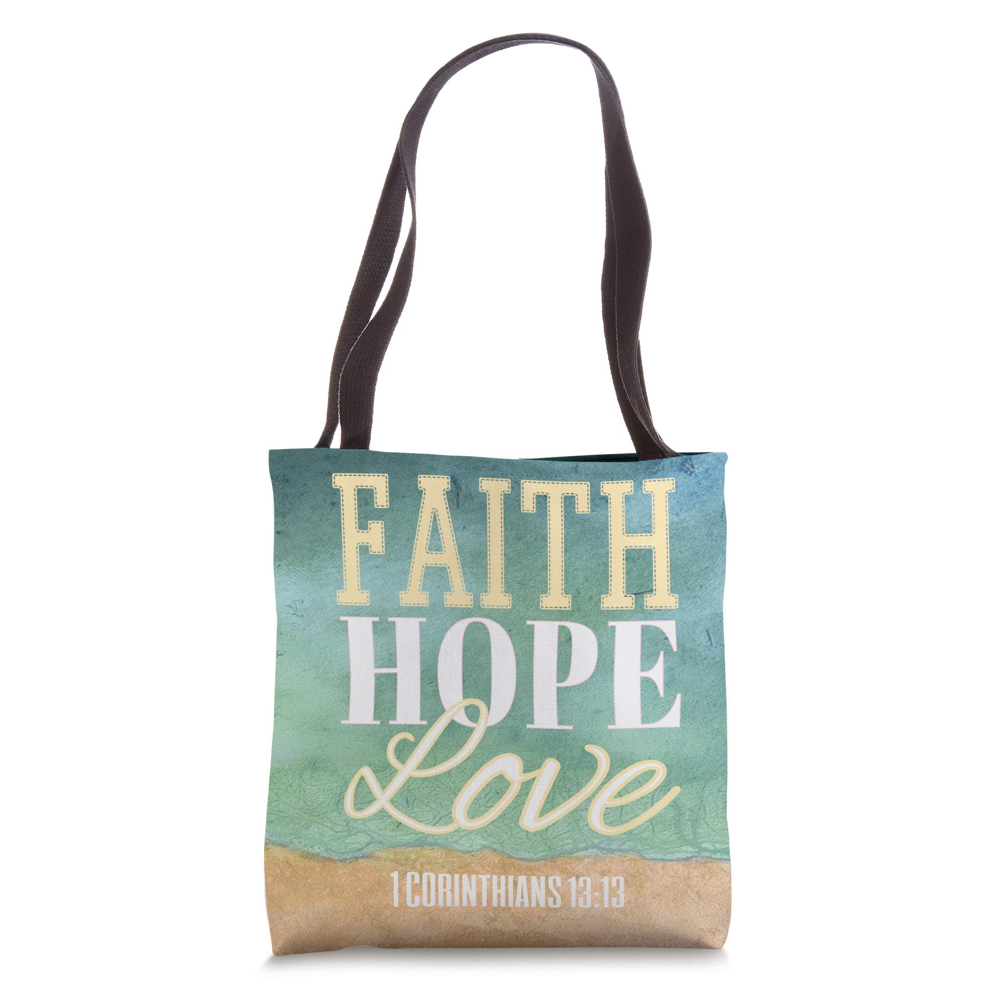 Faith Hope Love Christian Tote Bags for Women - Religious Beach Tote with Bible Verse - Perfect for Church, Bible Study & Beach Outings