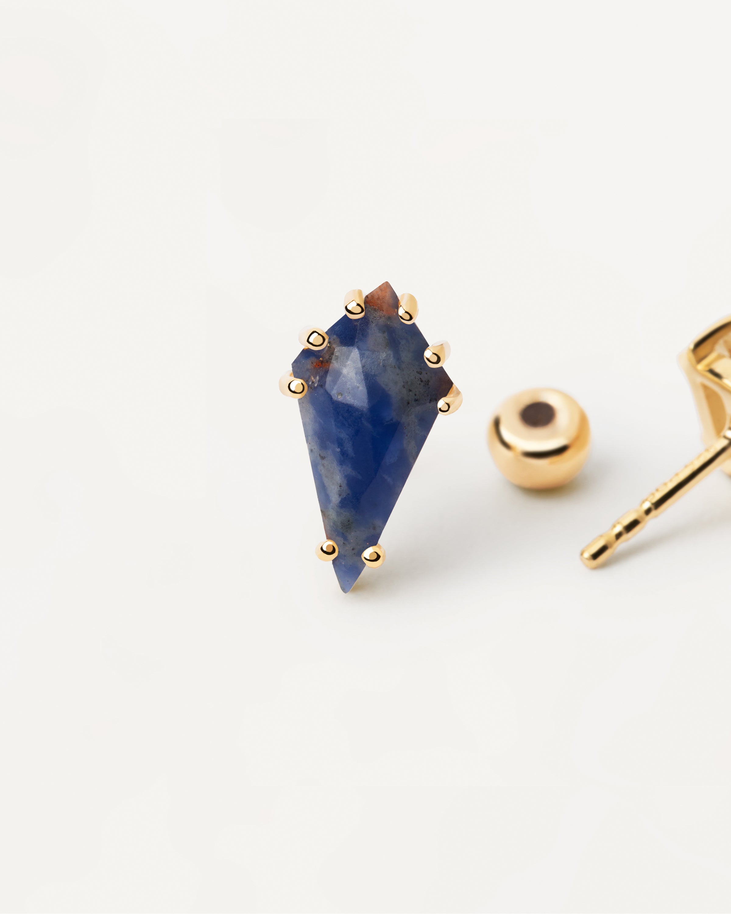 Akiro Genuine Sodalite Sterling Silver Single Earring for Women - Elegant Blue Stone Jewelry for Everyday Wear & Special Occasions