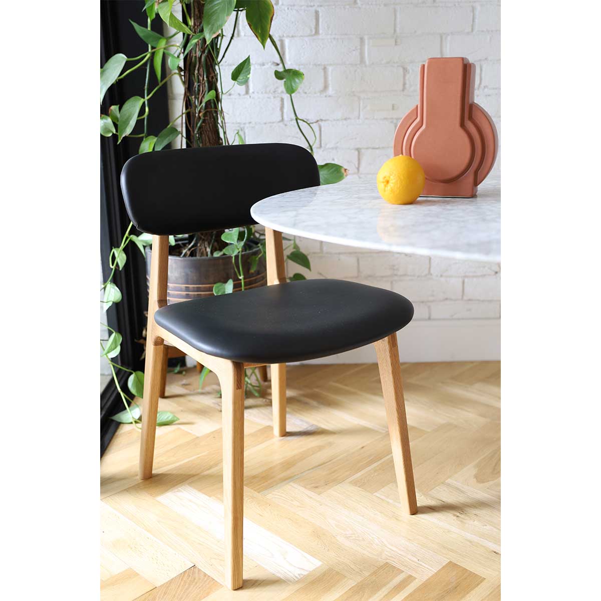 Premium Alaska Leather Dining Chair - Genuine Leather Upholstered, Ergonomic Design for Comfortable Dining - Perfect for Home, Restaurant, and Office Use