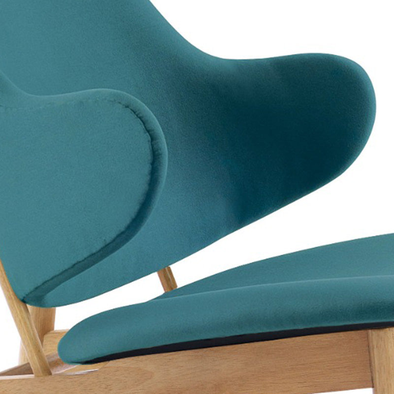 VERONIC Lounge Chair - Teal & Natural Fabric Upholstered Modern Accent Chair for Living Room, Bedroom, or Office - Comfortable Seating with Stylish Design