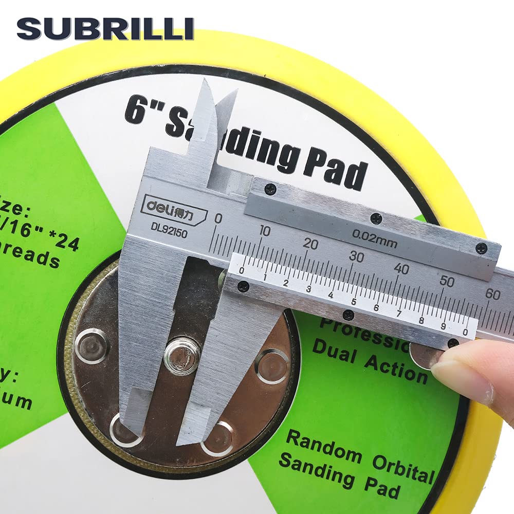 6 Inch Hook and Loop Backing Plates for DA Polisher - 5/16