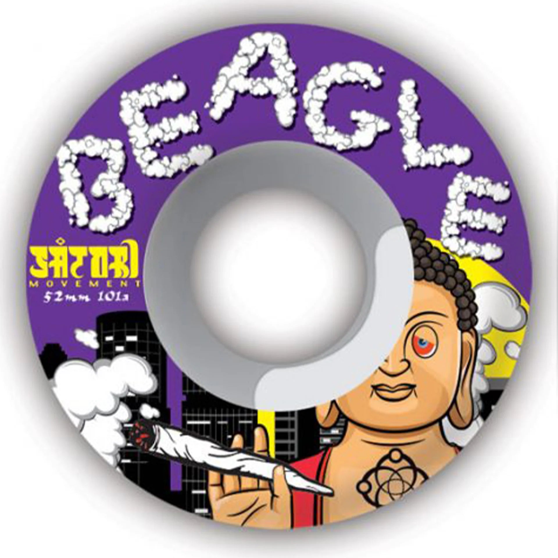 Satori Beagle Smoking Buddha Wheels 101A 52mm Skateboard Wheels - Perfect for Cruising, Street Skating & Park Riding
