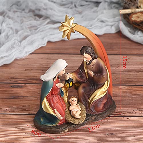 Religious Home Decor - Resin Jesus Nativity Scene Figurine for Christmas, Easter, Catholic Christian Holiday Decorations - Perfect for Church Altar, Home Tabletop, Gift Giving & Holiday Display