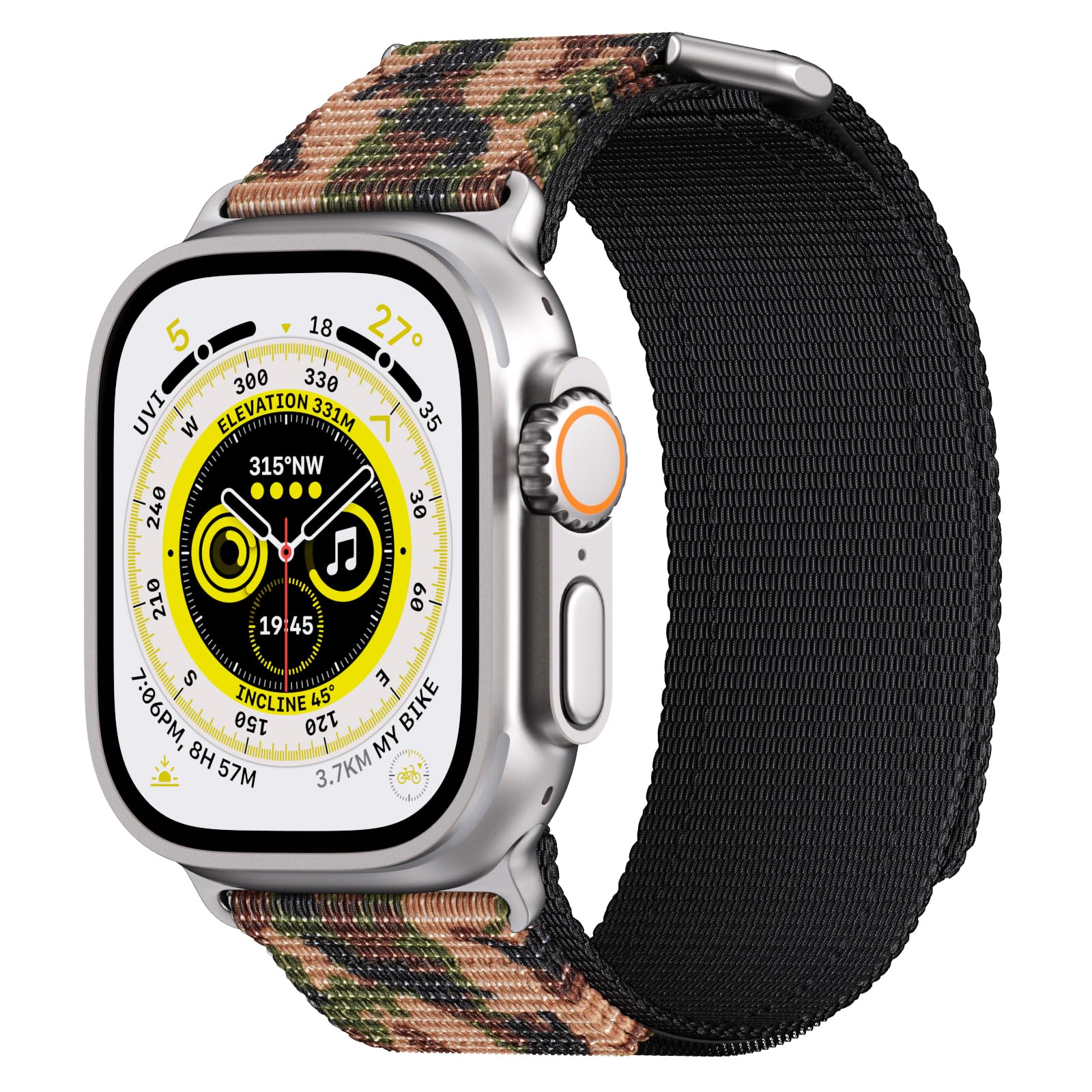 PremiFit Ultra Nylon Band for Apple Watch Ultra 2/Ultra 49mm, Series 9/8/7 45mm, SE2/SE/6/5/4 44mm - Durable Sport Strap for Men & Women - Perfect for Running, Gym Workouts & Outdoor Activities