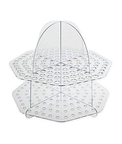 Source One Deluxe Clear Acrylic 120 Slot Counter Top Organizer - Universal Display Holder for Pens, Markers, Paint Brushes & Makeup Brushes - Perfect for Office, Salon, Art Studio & Home Organization
