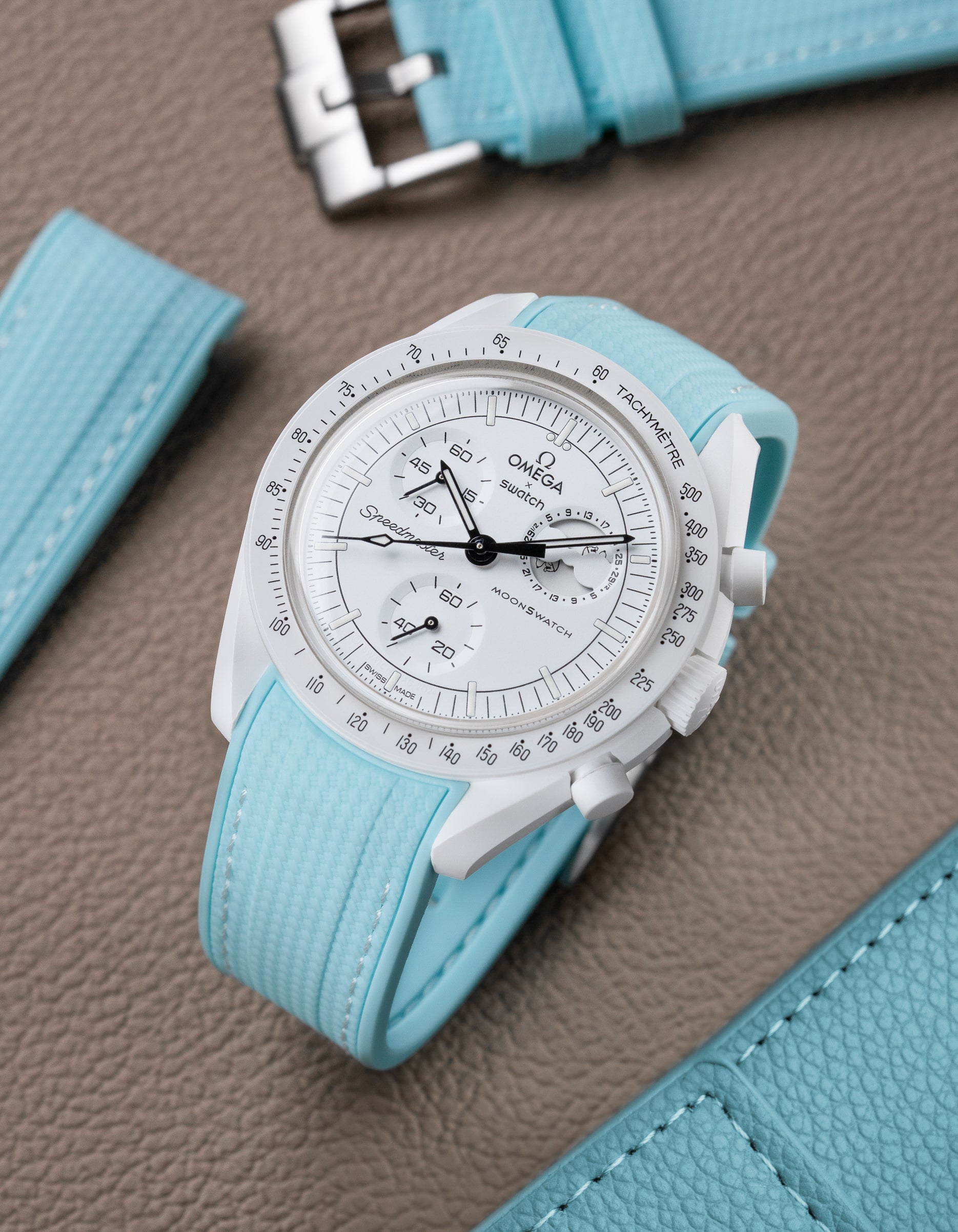 Original Omega X Swatch MoonSwatch Mission to Moonphase Rubber Watch Strap - Durable & Comfortable Replacement Band for Everyday Wear & Sports Activities