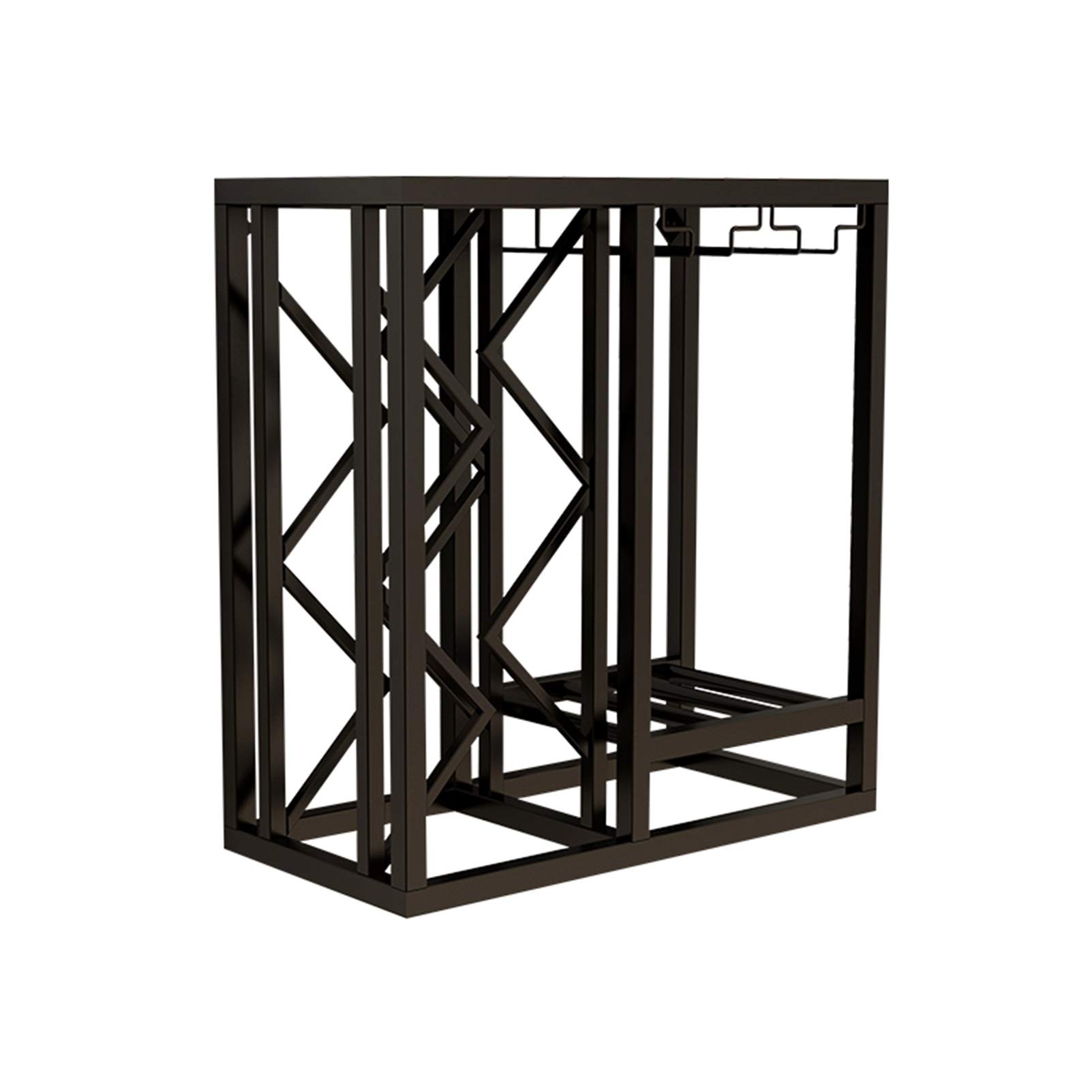 Wall Mounted & Freestanding Wine Rack - Stackable 10 Bottle & 4 Cup Organizer - Gold/Black/White Iron Liquor Storage Shelf (16.7x9.84x16.7 in) - Perfect for Kitchen, Bar, Dining Room & Home Decor