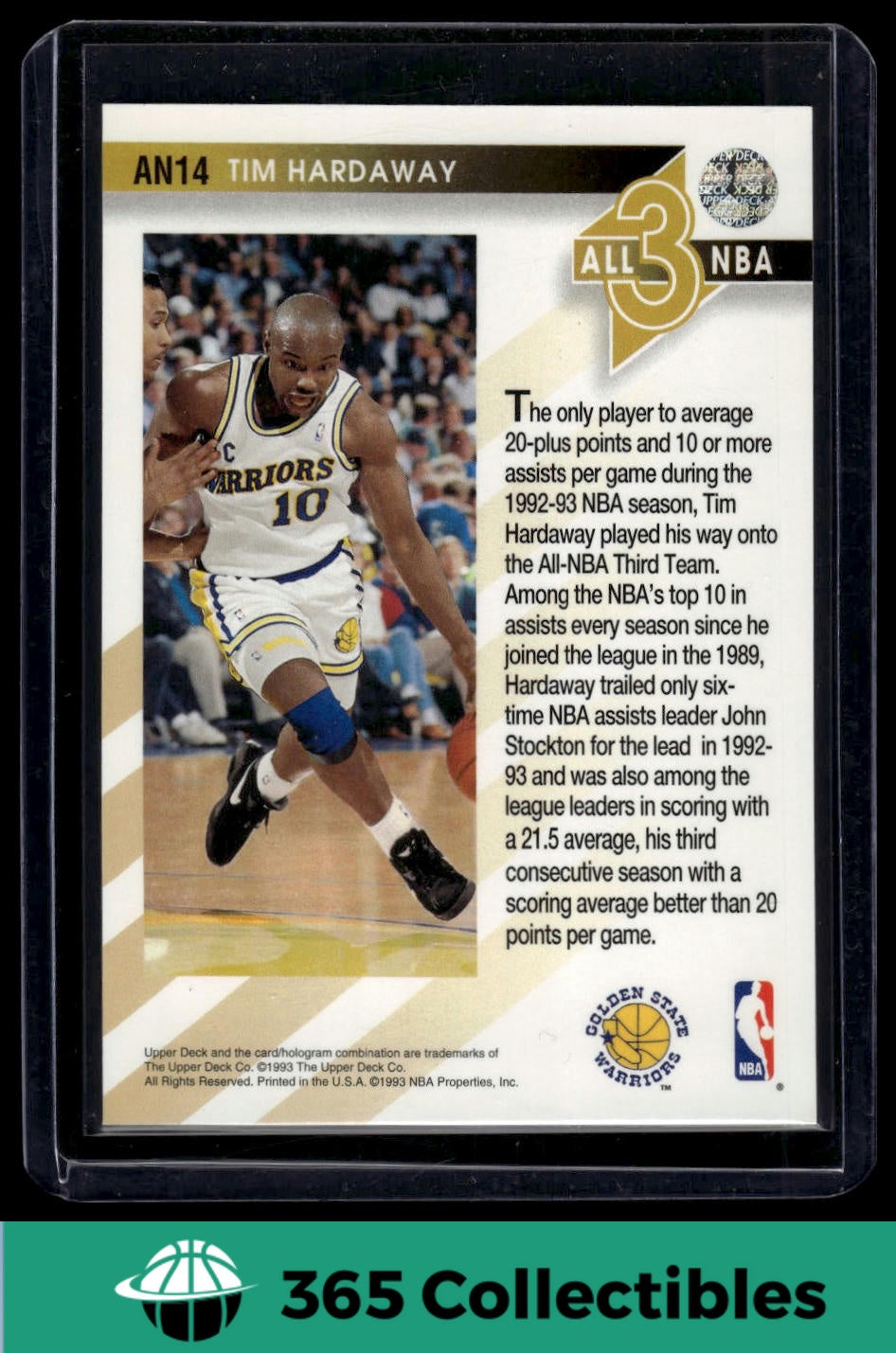 1993-94 Upper Deck Tim Hardaway #AN14 Basketball Card - Golden State Warriors - Collectible NBA Memorabilia for Fans & Investors - Perfect for Display, Trading, and Sports Collections