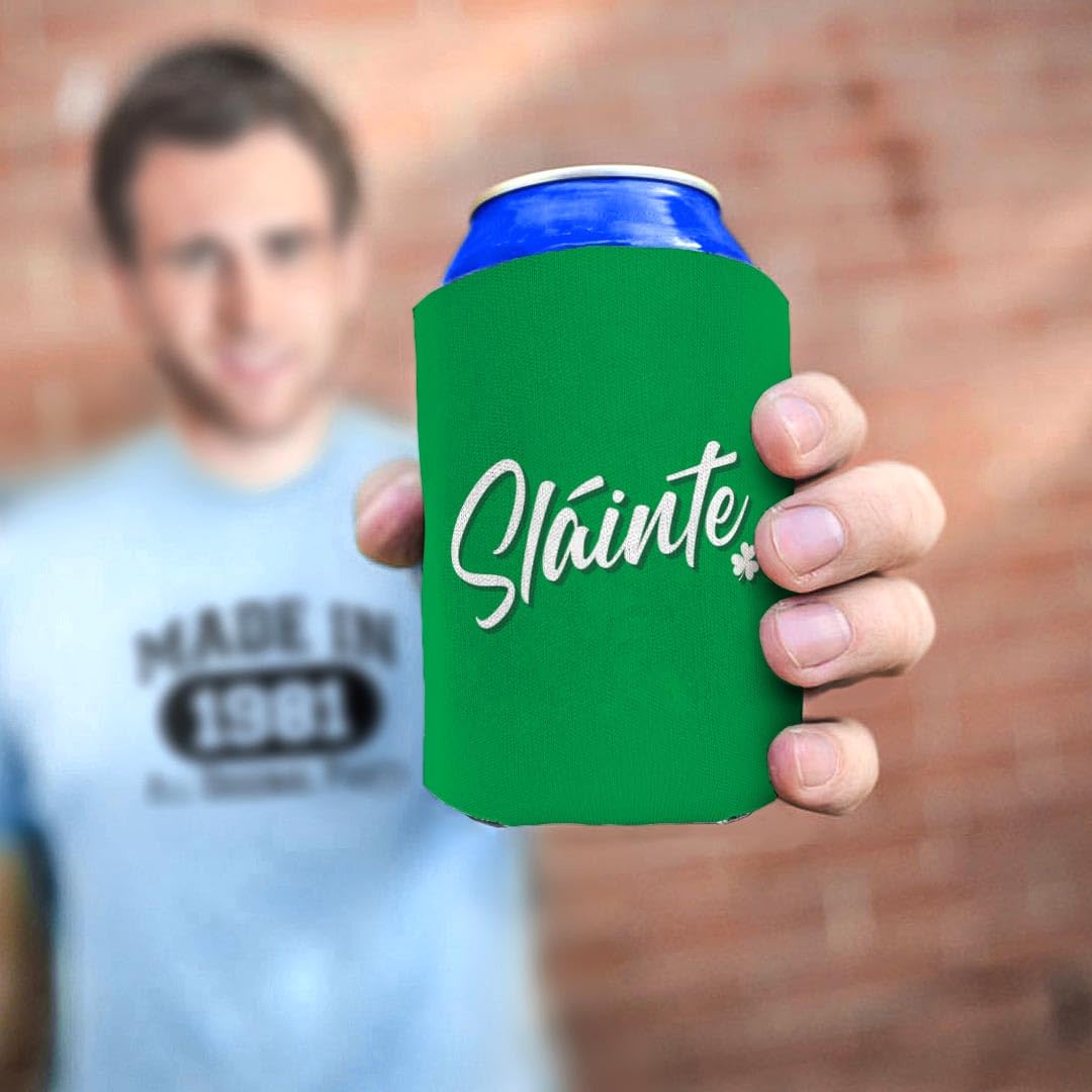 48-Pack St. Patrick's Day Drink Can Coolers - Shamrock Party Supplies for Beer & Soda Cans - Perfect for Irish Themed Parties, Pub Crawls & Festive Celebrations