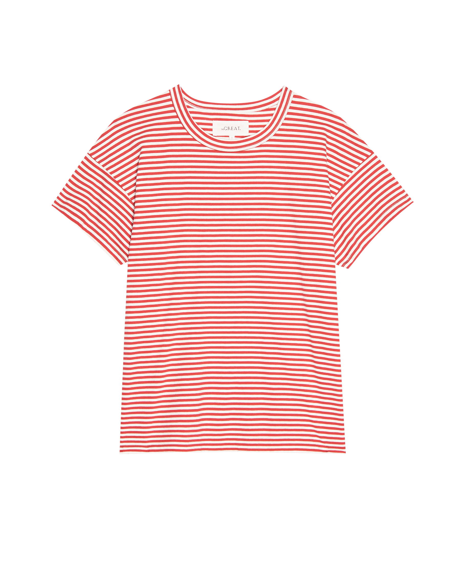 The Boxy Crew Novelty Sun Cherry Stripe T-Shirt - Casual Graphic Tee for Men & Women - Perfect for Summer Outings, Beach Trips and Streetwear Fashion