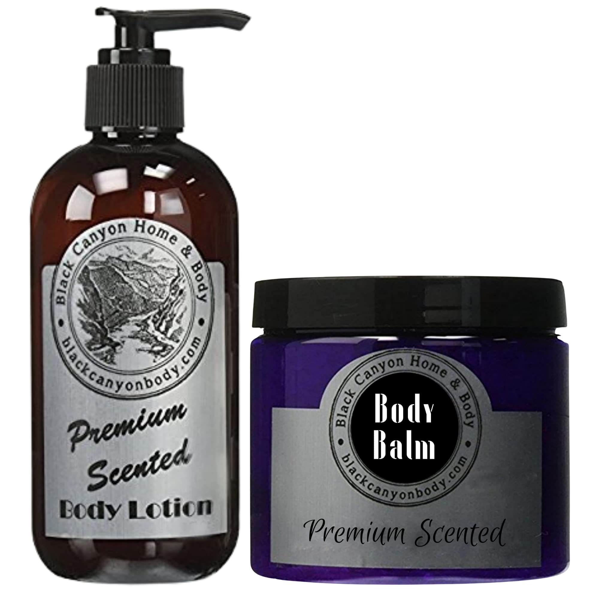 Black Canyon Orange Blossom & Sandalwood Scented Body Lotion and Natural Body Balm Gift Set - Hydrating Moisturizer for Dry Skin, Perfect for Spa Day, Relaxation & Self-Care Routine