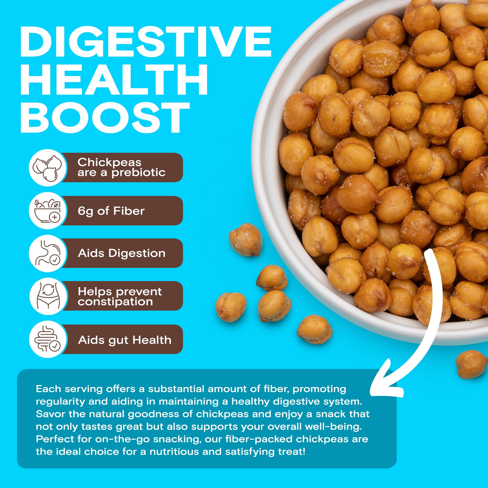BIENA Crunchy Roasted Chickpea Snacks - High Fiber Vegan Protein Snacks for Adults & Kids - Himalayan Pink Salt - Healthy On-the-Go Snack for Work, School & Travel