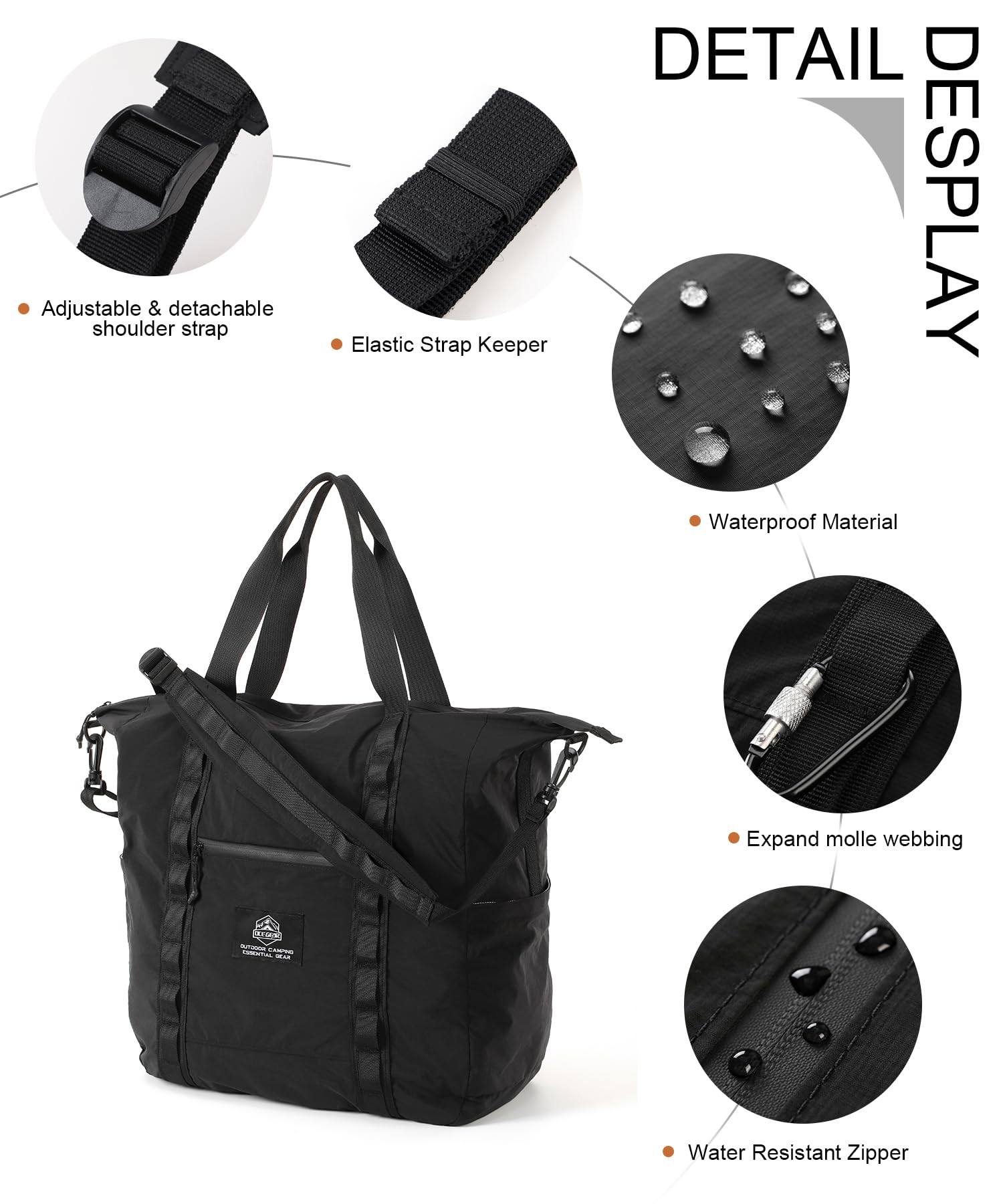 Lightweight Travel Backpack for Men & Women - Waterproof Carry-On Overnight Bag with Removable Shoulder Strap & Luggage Trolley Sleeve - Perfect for Weekend Getaways, Business Trips & Airplane Travel